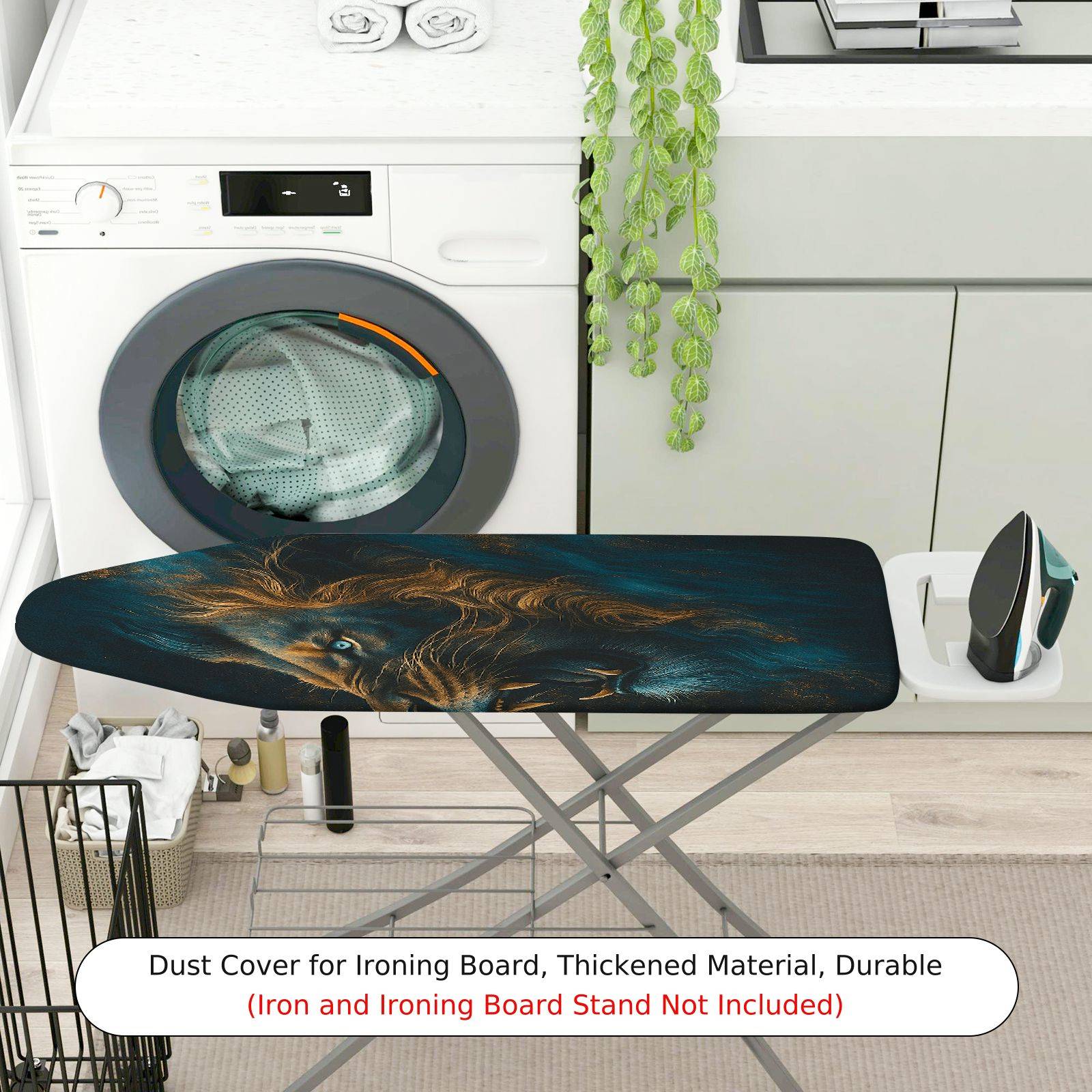 1-Piece Lion Art Animal Dark  Ironing Board Cover, Universal Size, Without Board
