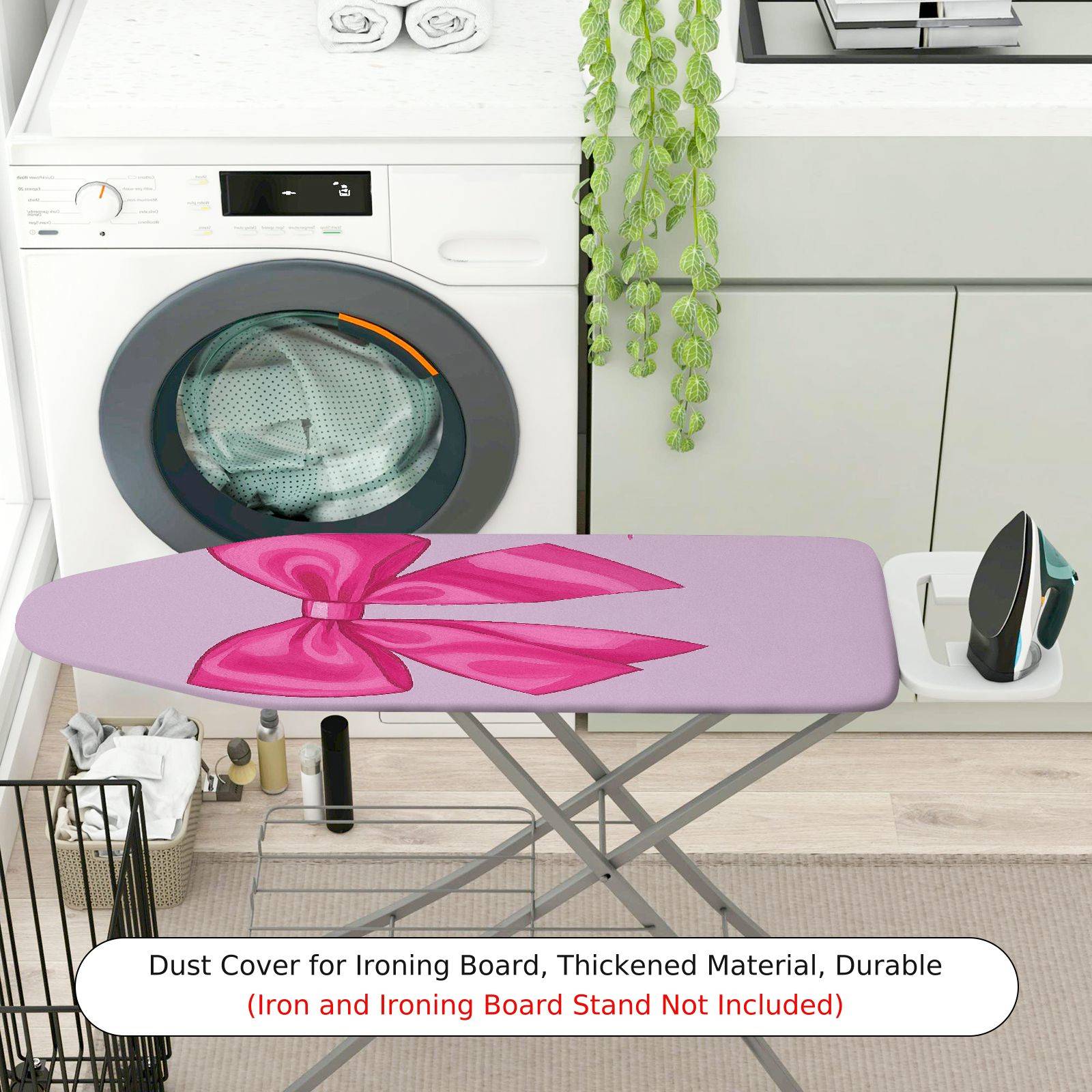 1-Piece Pink Bow Ribbon  Ironing Board Cover, Universal Size, Without Board