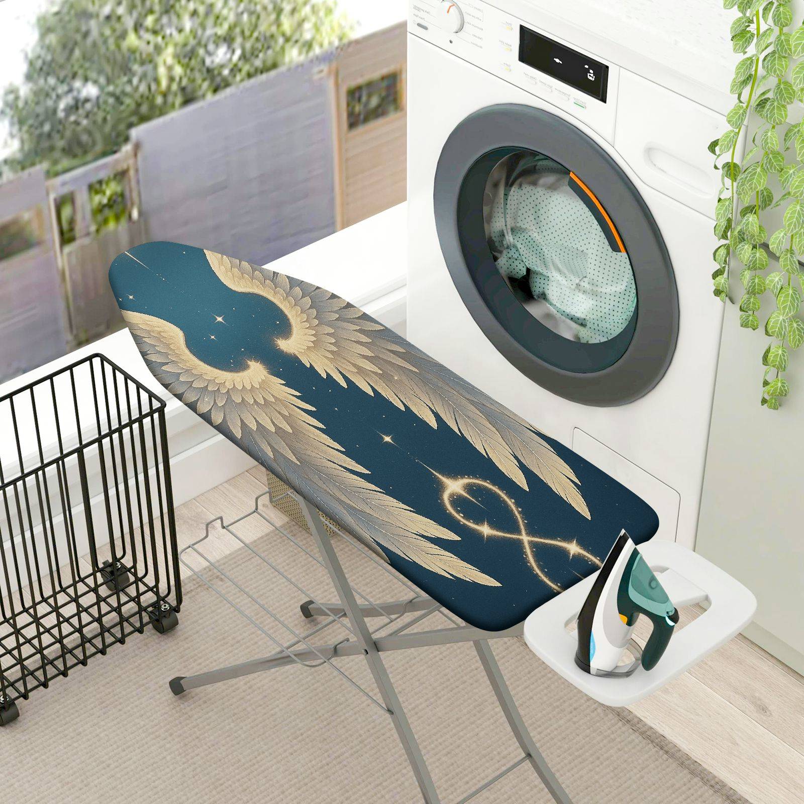 1-Piece Angel Wings Starry Night Glitter  Ironing Board Cover, Universal Size, Without Board