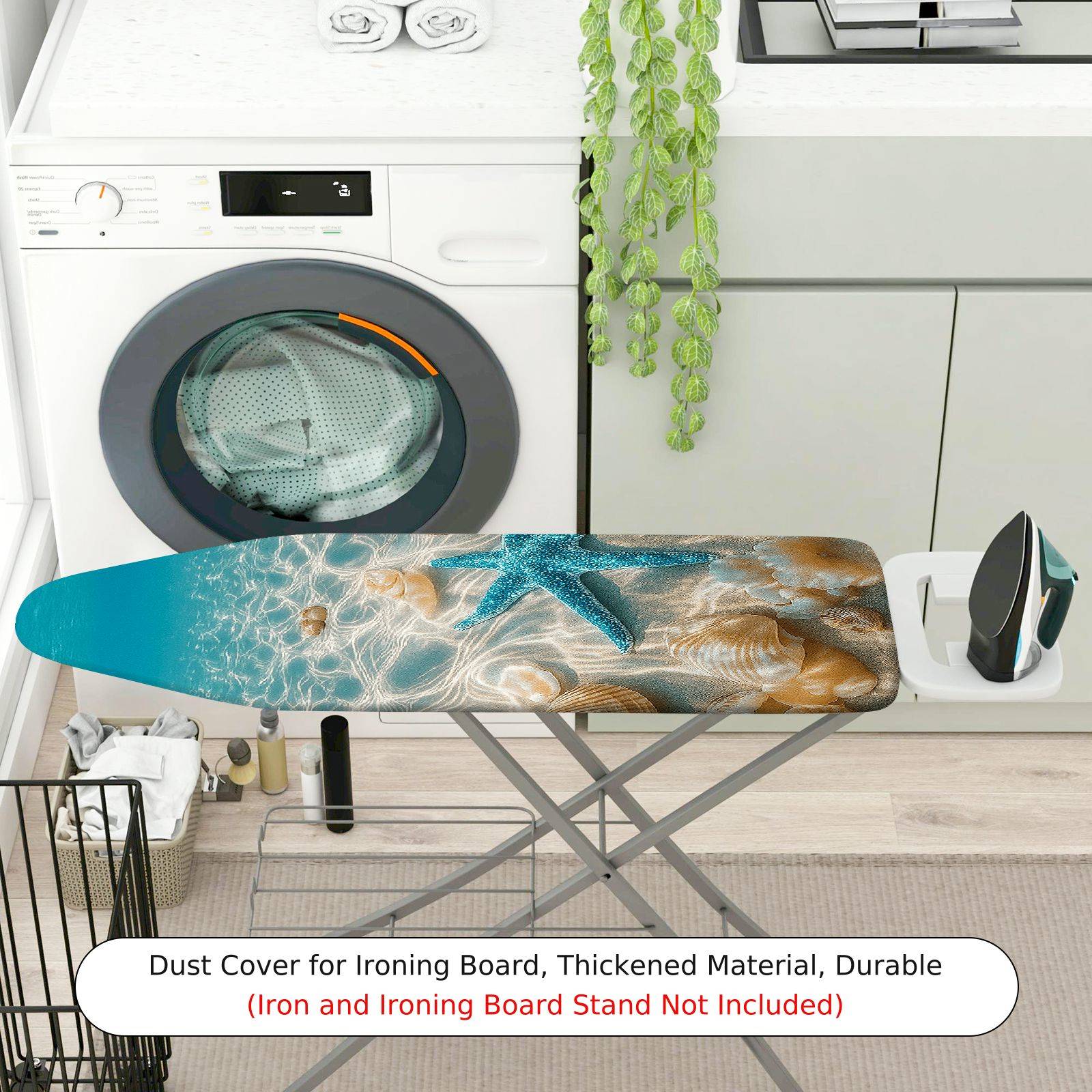 1-Piece Ocean Shell Starfish  Ironing Board Cover, Universal Size, Without Board