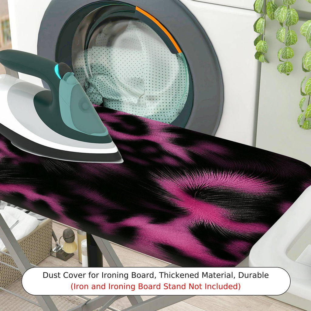 1-Piece Leopard Print Pink Black  Ironing Board Cover, Universal Size, Without Board