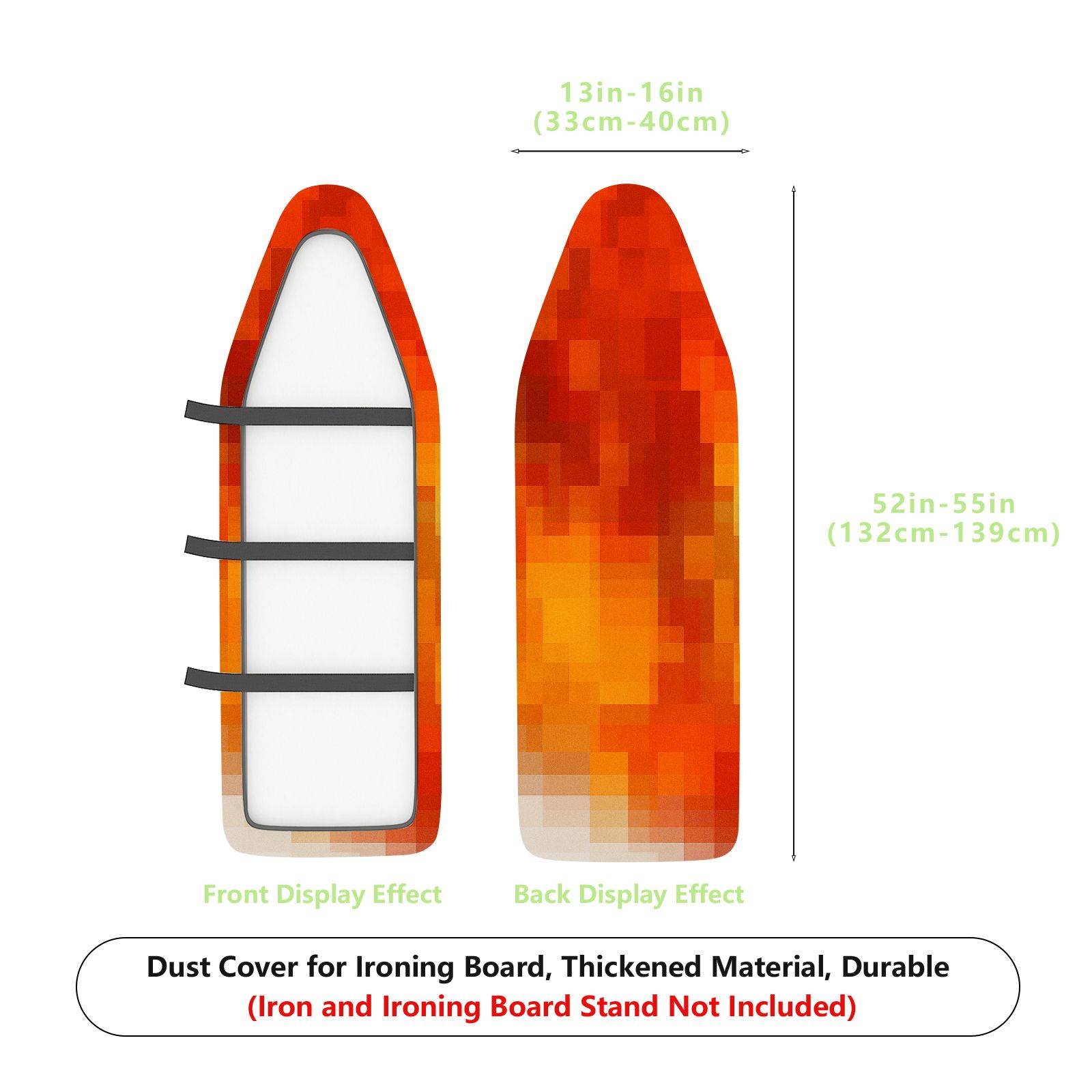 1-Piece Abstract Gradient Pixel Laundry  Ironing Board Cover, Universal Size, Without Board