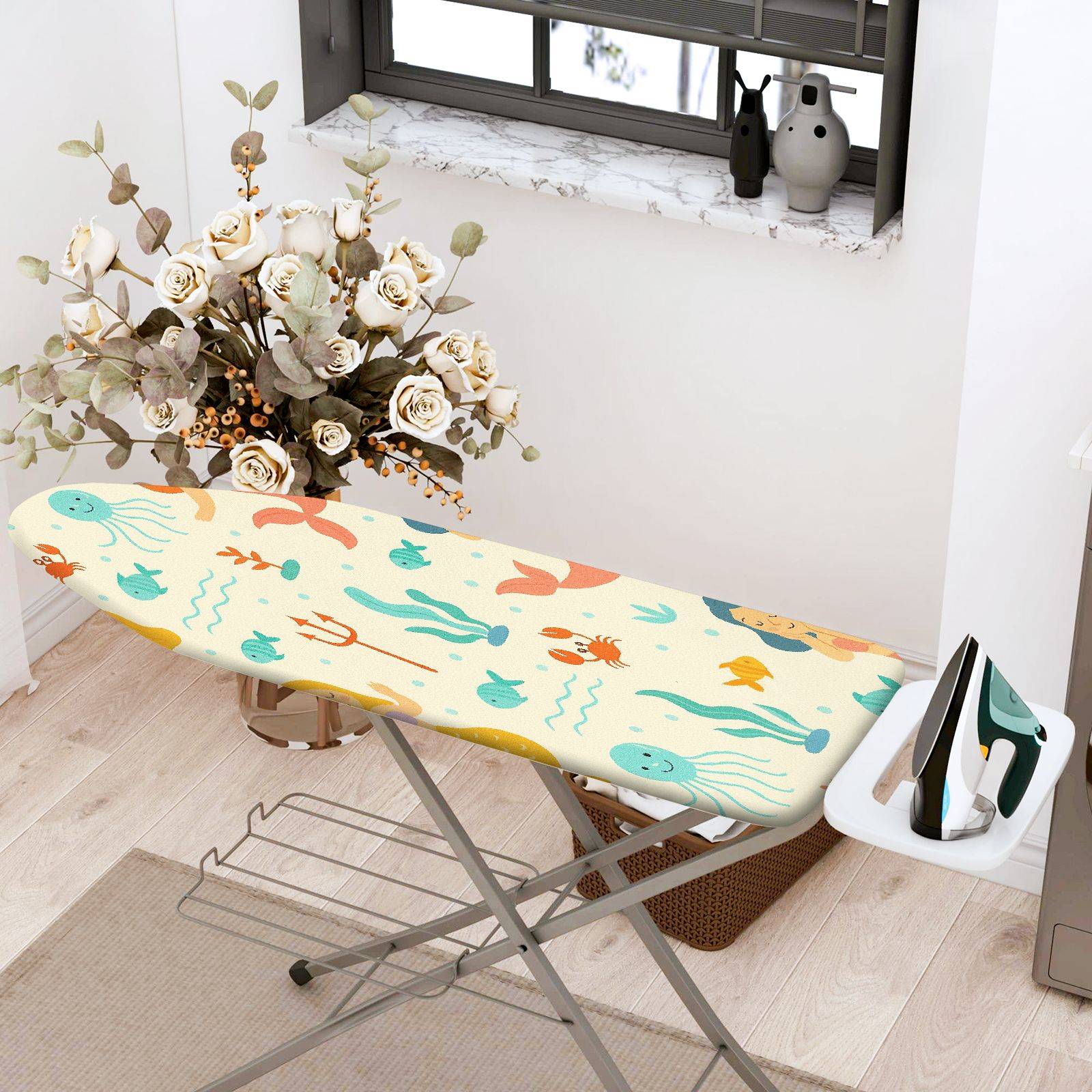 1-Piece Ocean Sea  Ironing Board Cover, Universal Size, Without Board