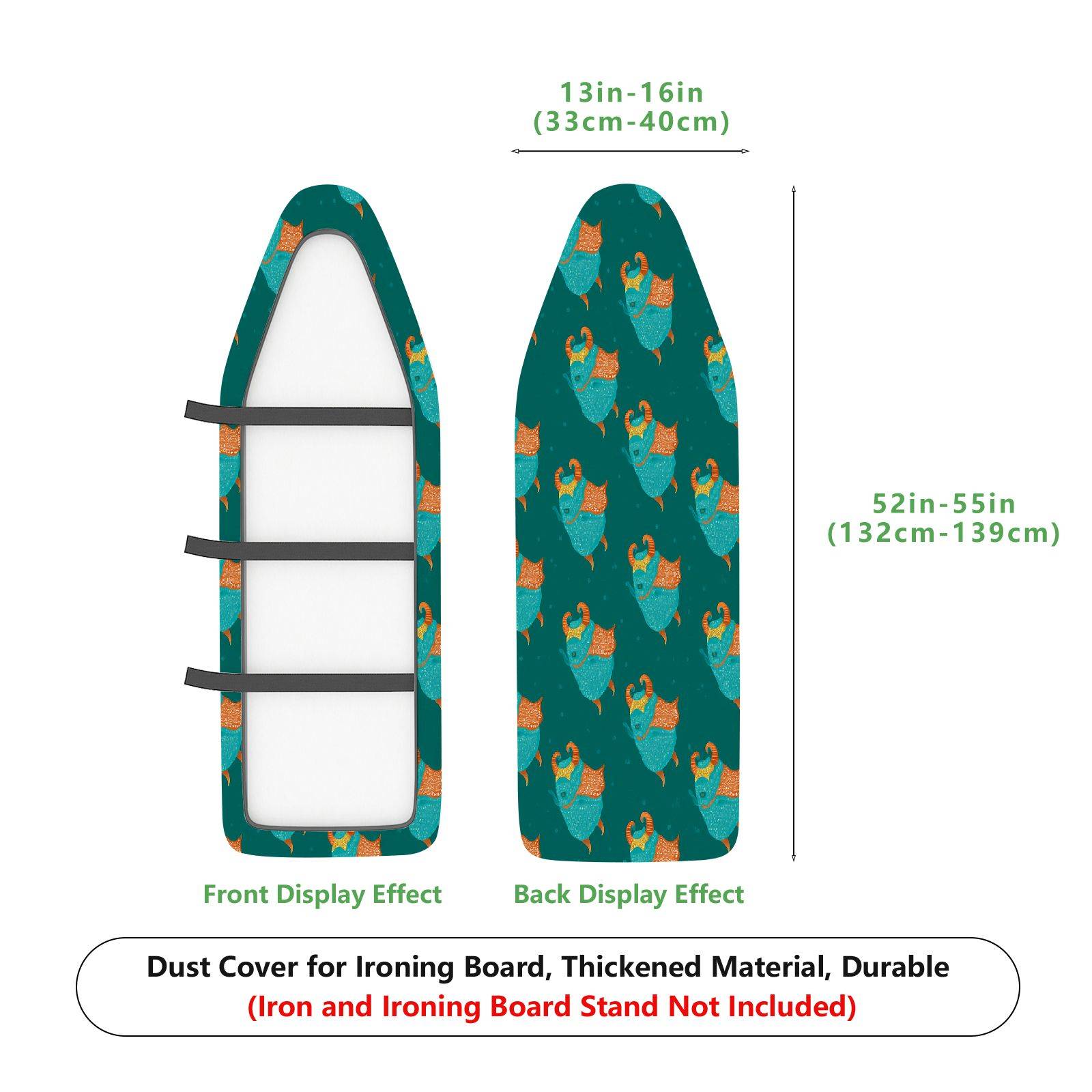 1-Piece Ocean Fish Pattern Blue  Ironing Board Cover, Universal Size, Without Board