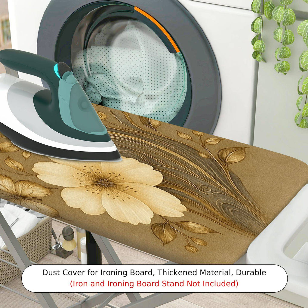 1-Piece Floral Beige Elegant  Ironing Board Cover, Universal Size, Without Board