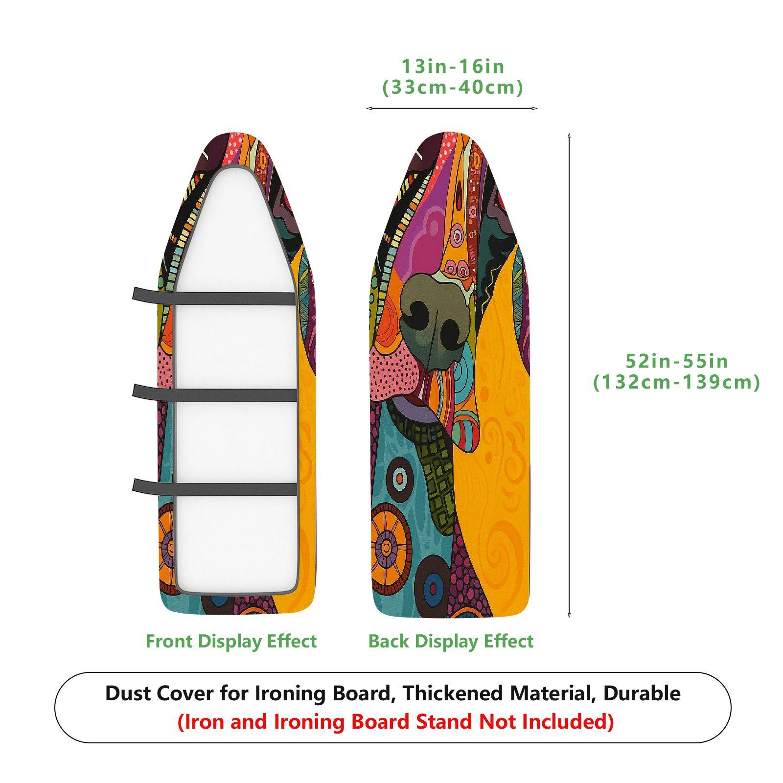 1-Piece Abstract Multicolor Pattern Art  Ironing Board Cover, Universal Size, Without Board