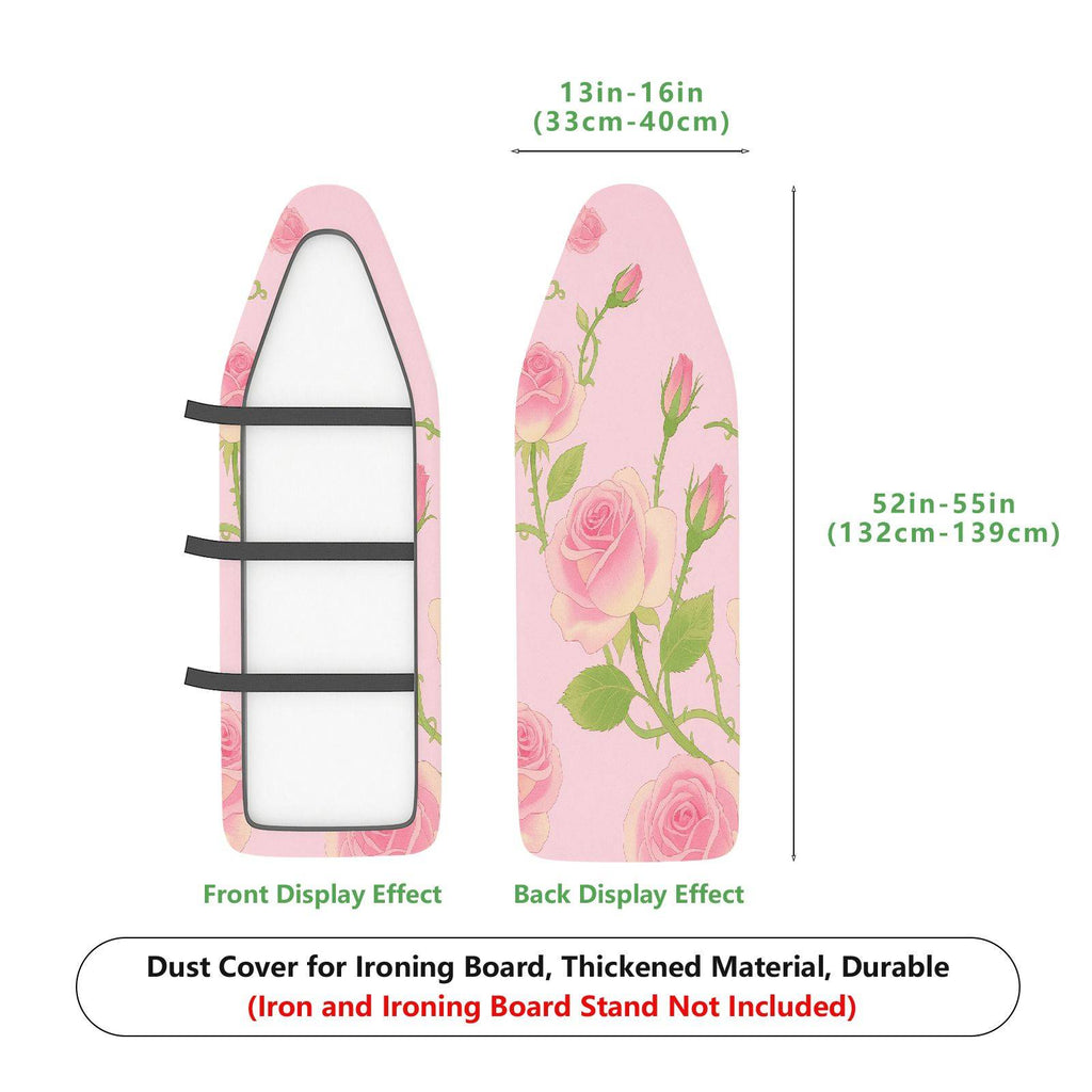 1-Piece Floral Pink Rose  Ironing Board Cover, Universal Size, Without Board
