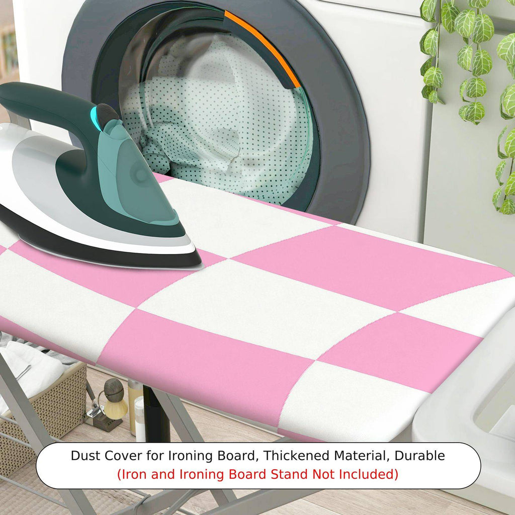 1-Piece Pink Checkerboard Geometric Pattern  Ironing Board Cover, Universal Size, Without Board