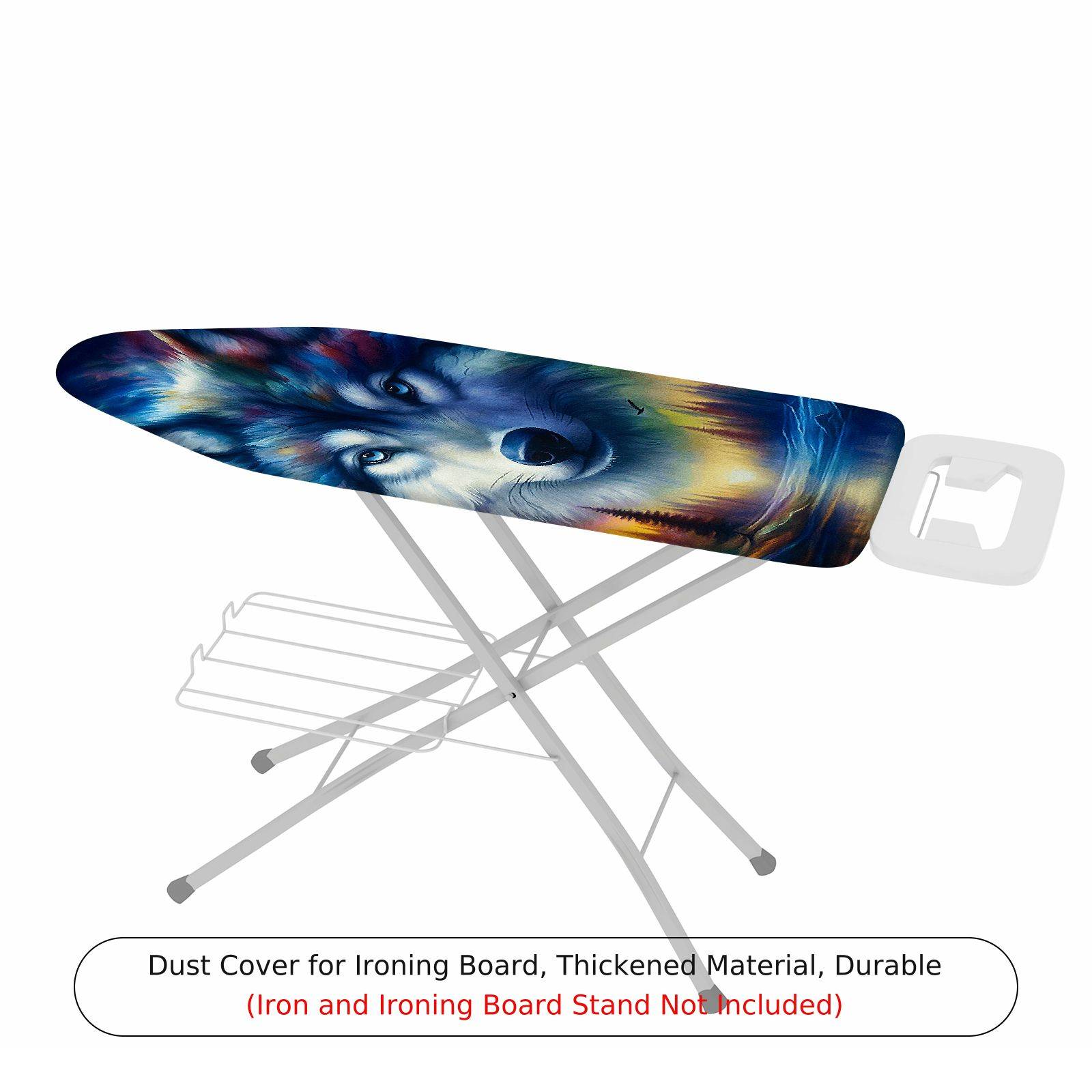 1-Piece Colorful Wolf Art Animal  Ironing Board Cover, Universal Size, Without Board