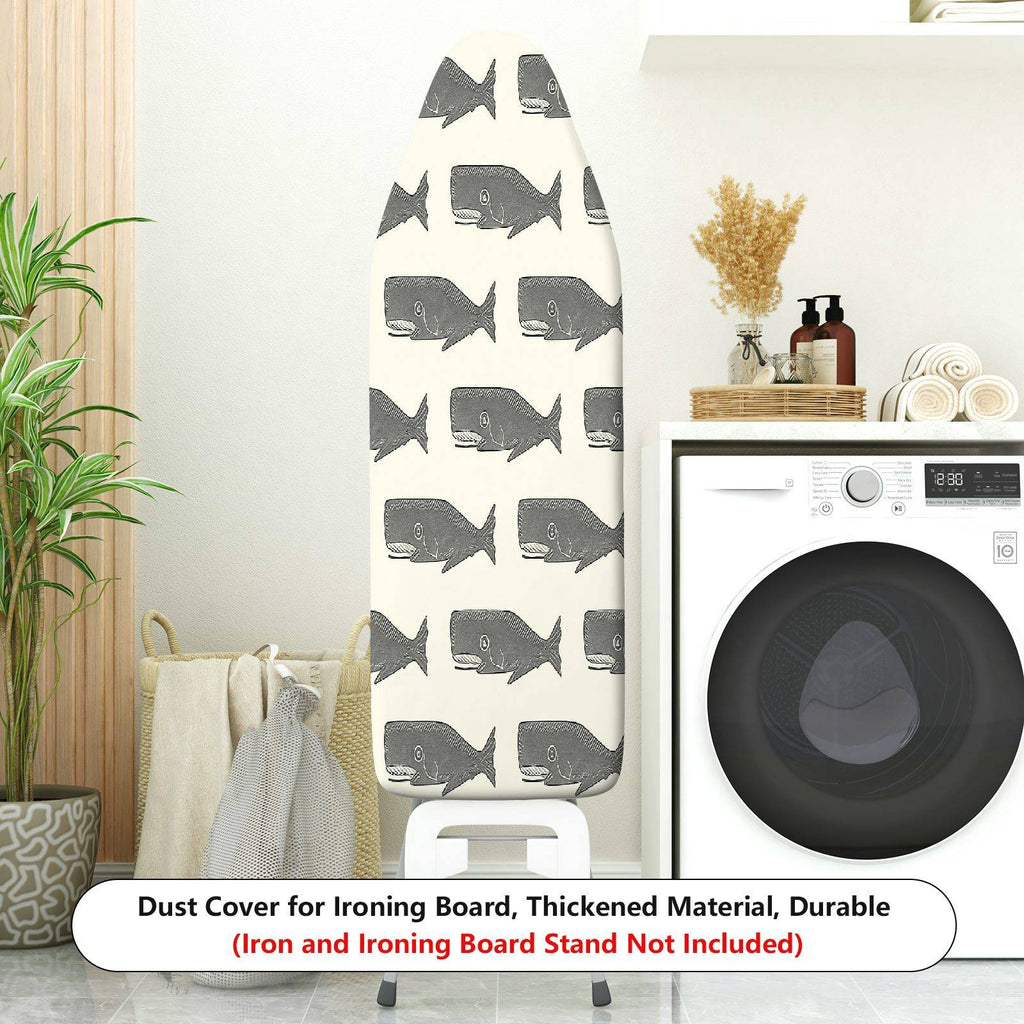 1-Piece Whale Pattern Nautical Ocean  Ironing Board Cover, Universal Size, Without Board