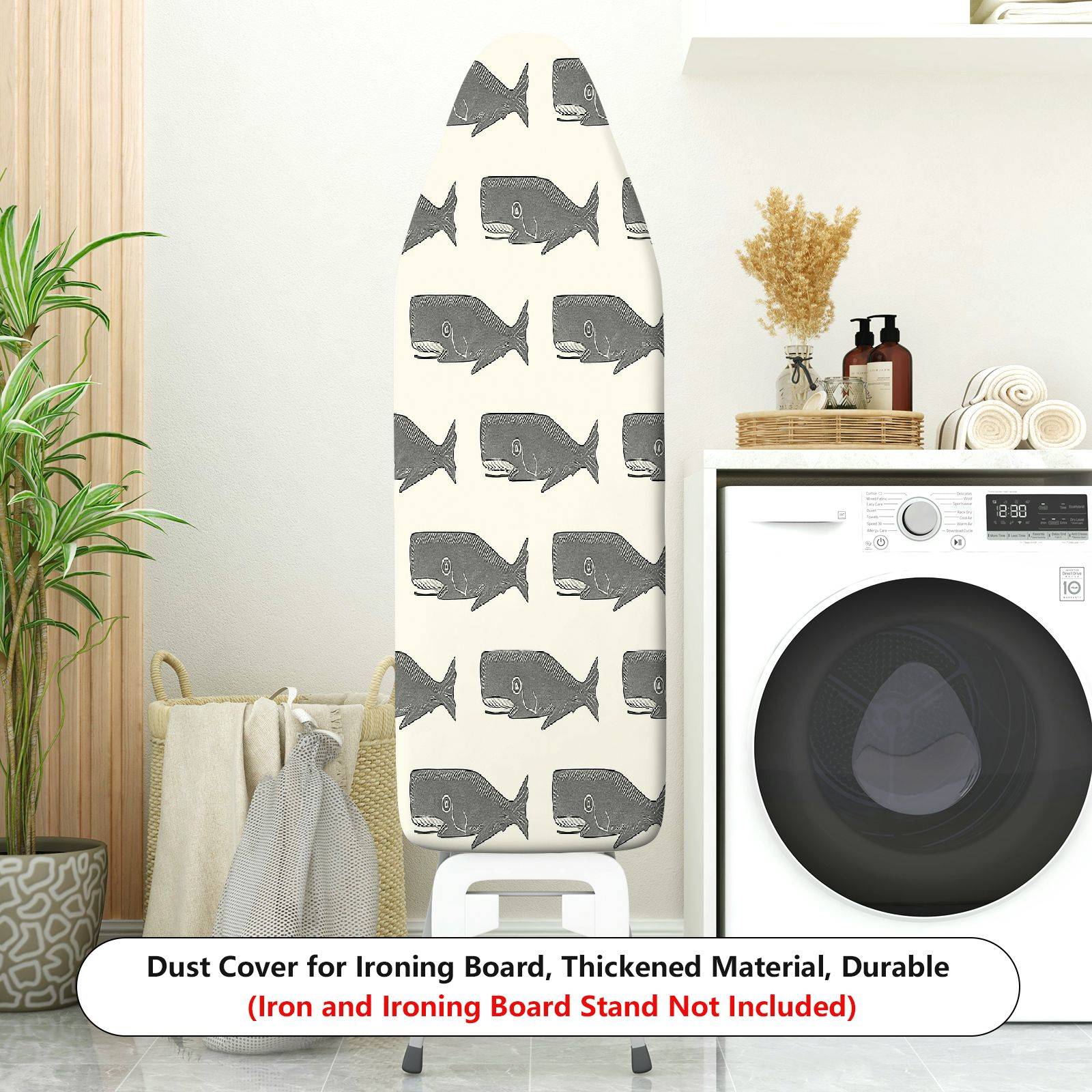 1-Piece Whale Pattern Nautical Ocean  Ironing Board Cover, Universal Size, Without Board