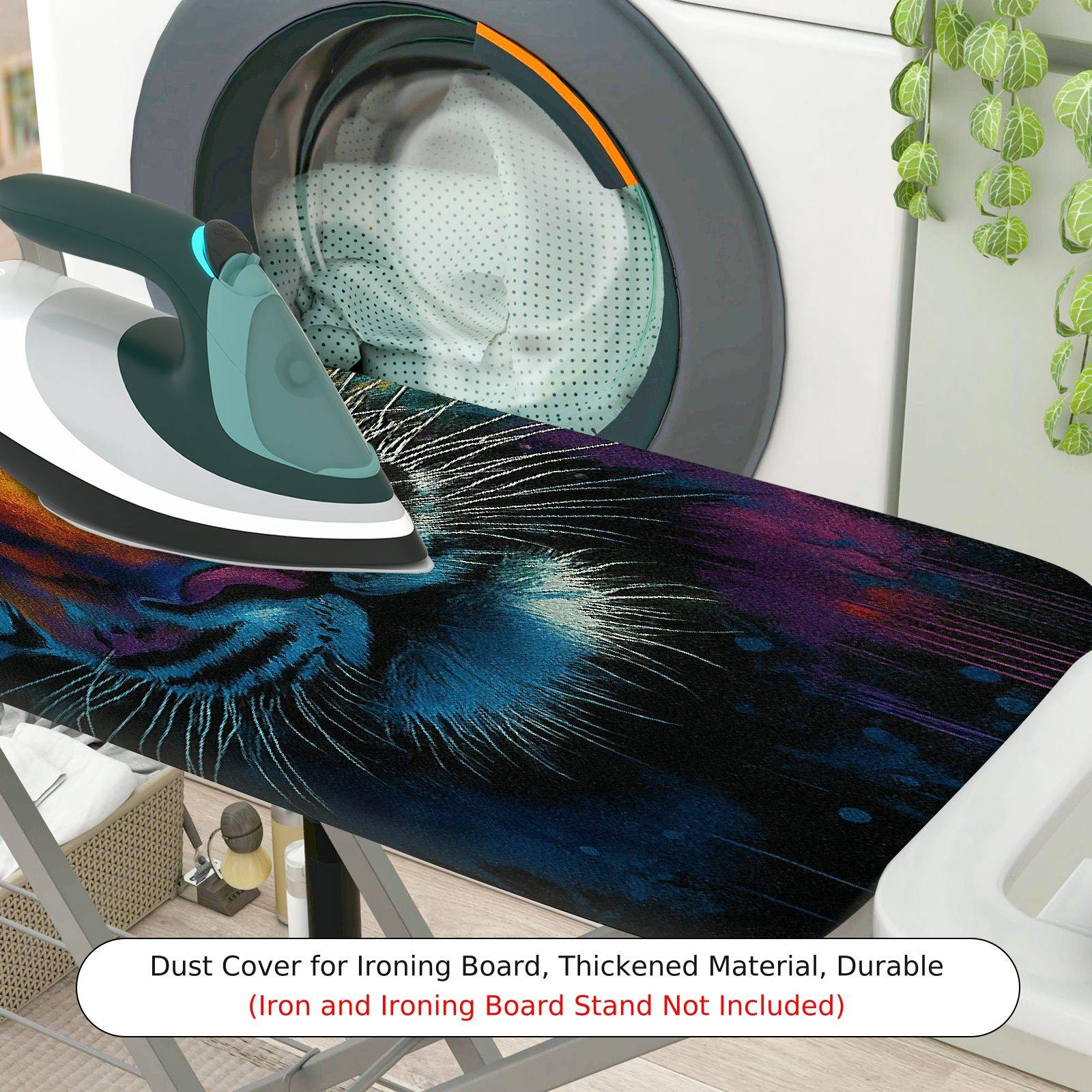 1-Piece Tiger Art Colorful Animal  Ironing Board Cover, Universal Size, Without Board