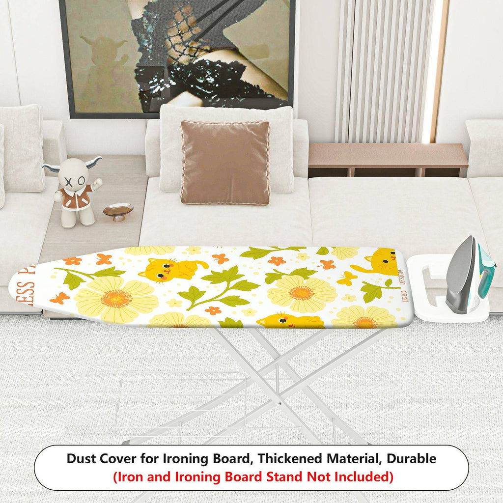 1-Piece Floral  Animal Yellow  Ironing Board Cover, Universal Size, Without Board