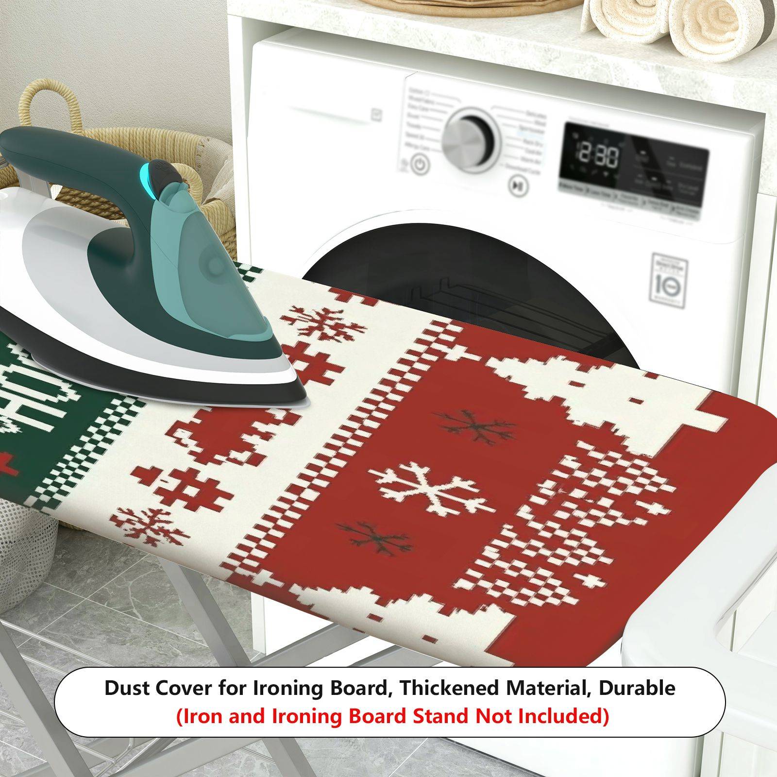 1-Piece Reindeer Christmas Snowflake  Ironing Board Cover, Universal Size, Without Board