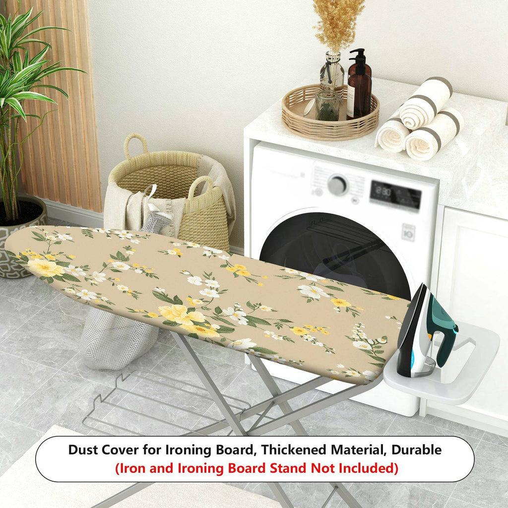 1-Piece Floral Pattern Beige Yellow Flower  Ironing Board Cover, Universal Size, Without Board