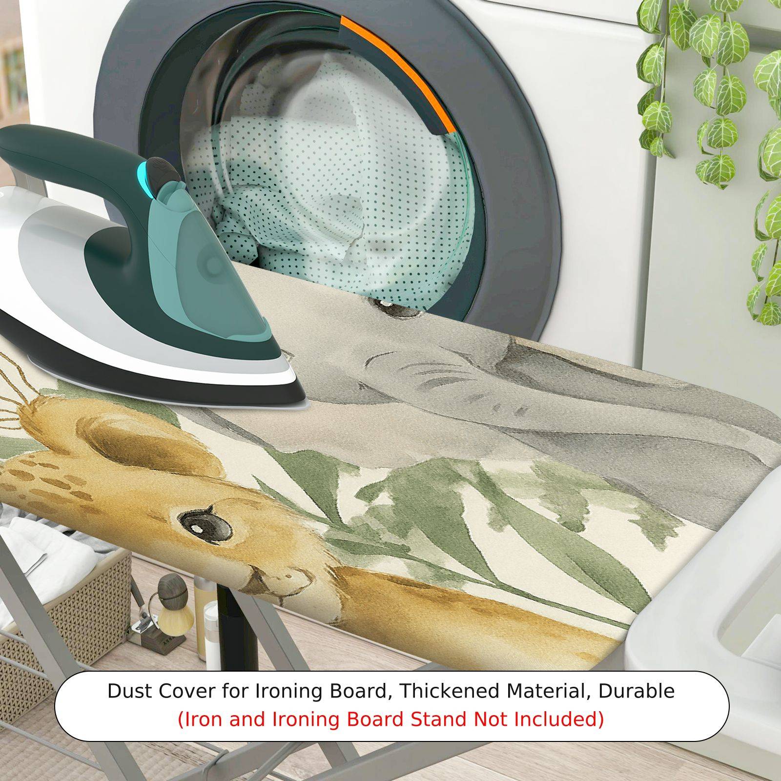 1-Piece Animal Safari Jungle Wildlife  Ironing Board Cover, Universal Size, Without Board