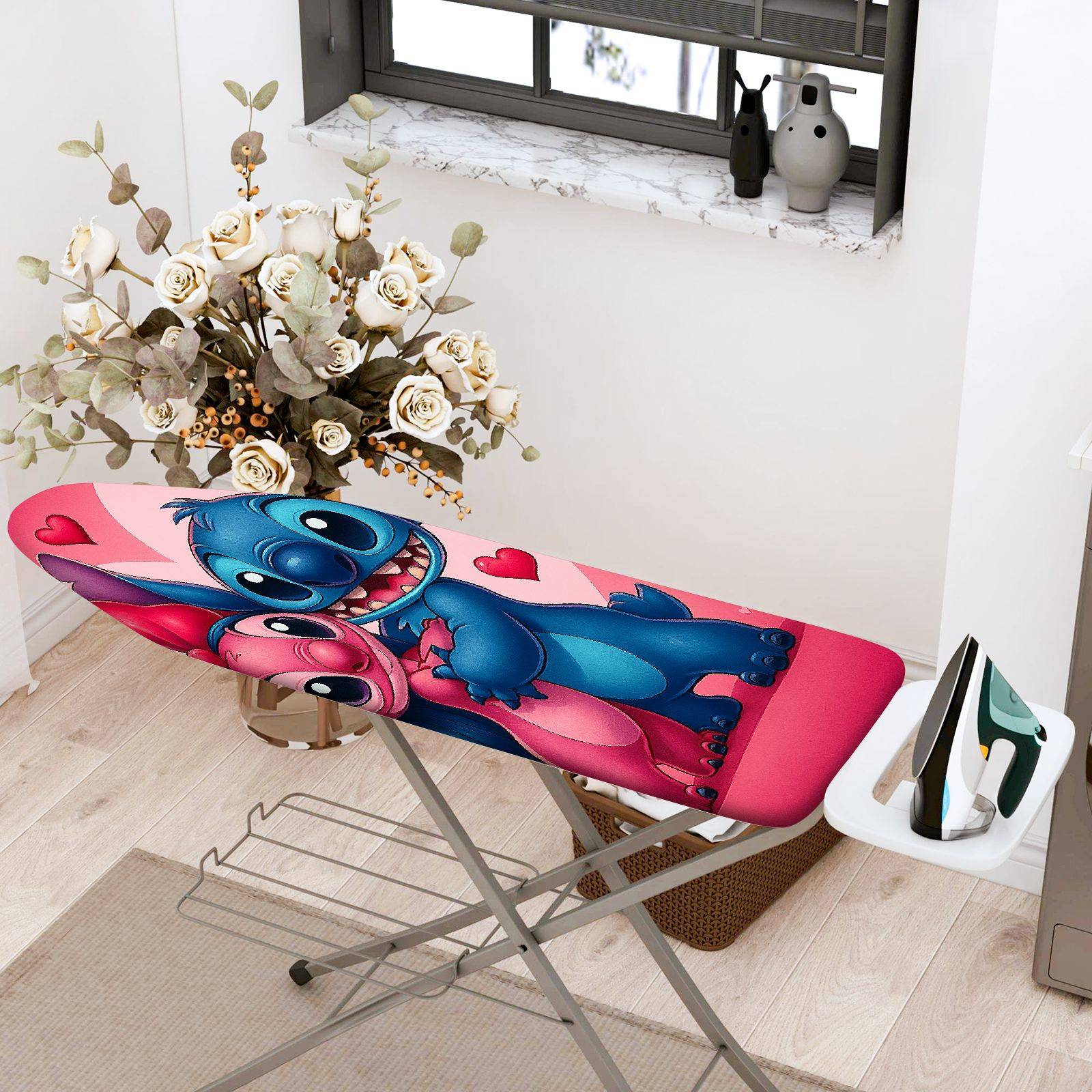 1-Piece Hearts Pink Blue  Ironing Board Cover, Universal Size, Without Board