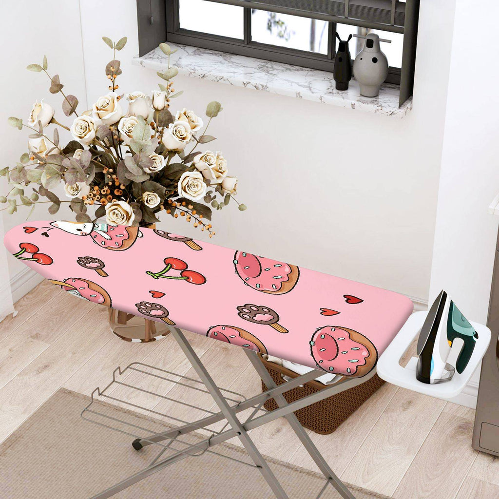 1-Piece Pink  Donut Cherry  Ironing Board Cover, Universal Size, Without Board
