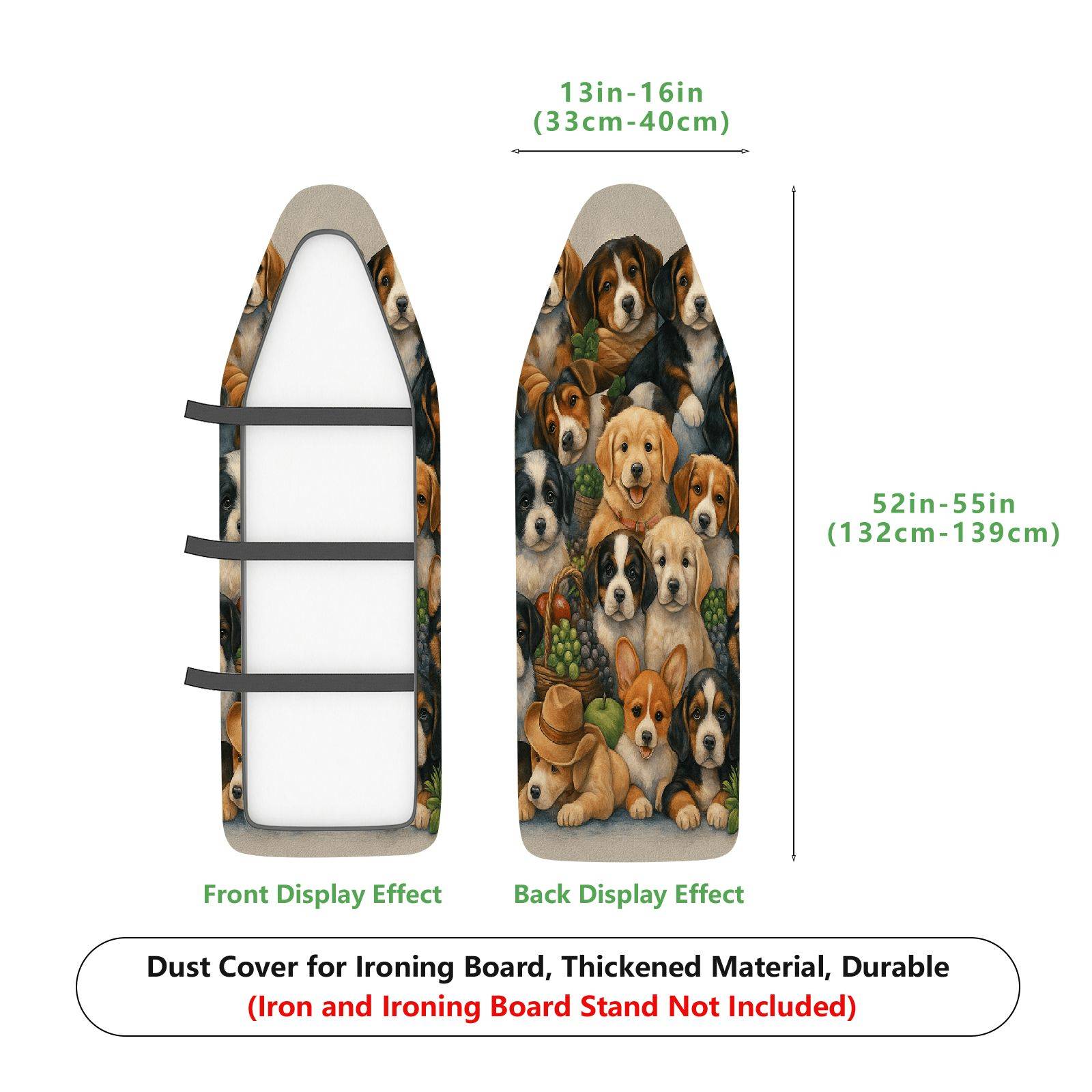 1-Piece Dogs Animals  Ironing Board Cover, Universal Size, Without Board
