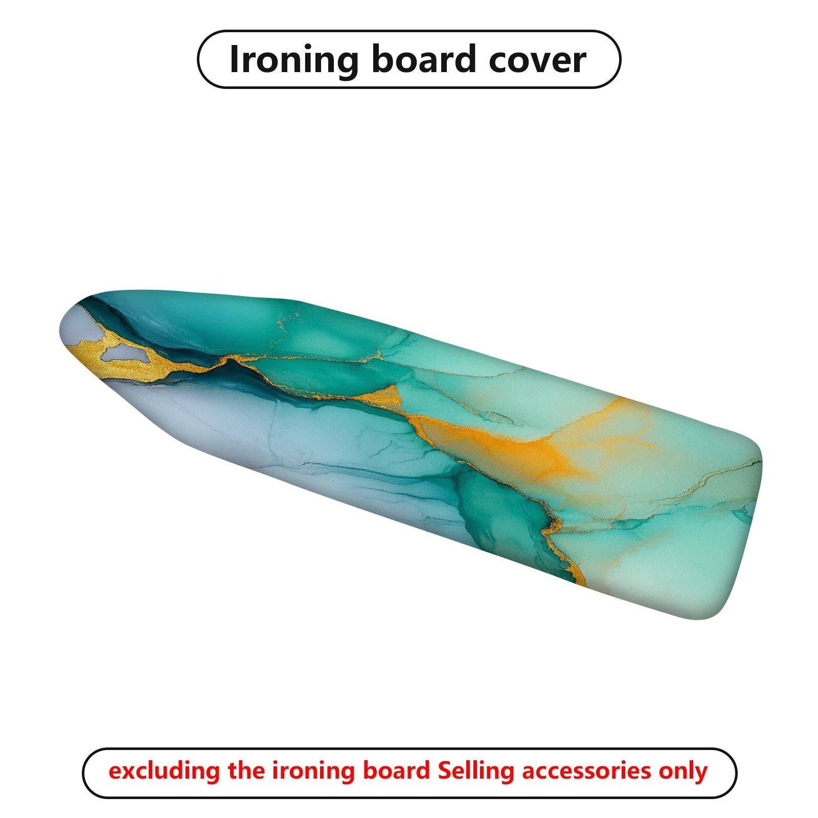 1-Piece Abstract Art Marble Green  Ironing Board Cover, Universal Size, Without Board