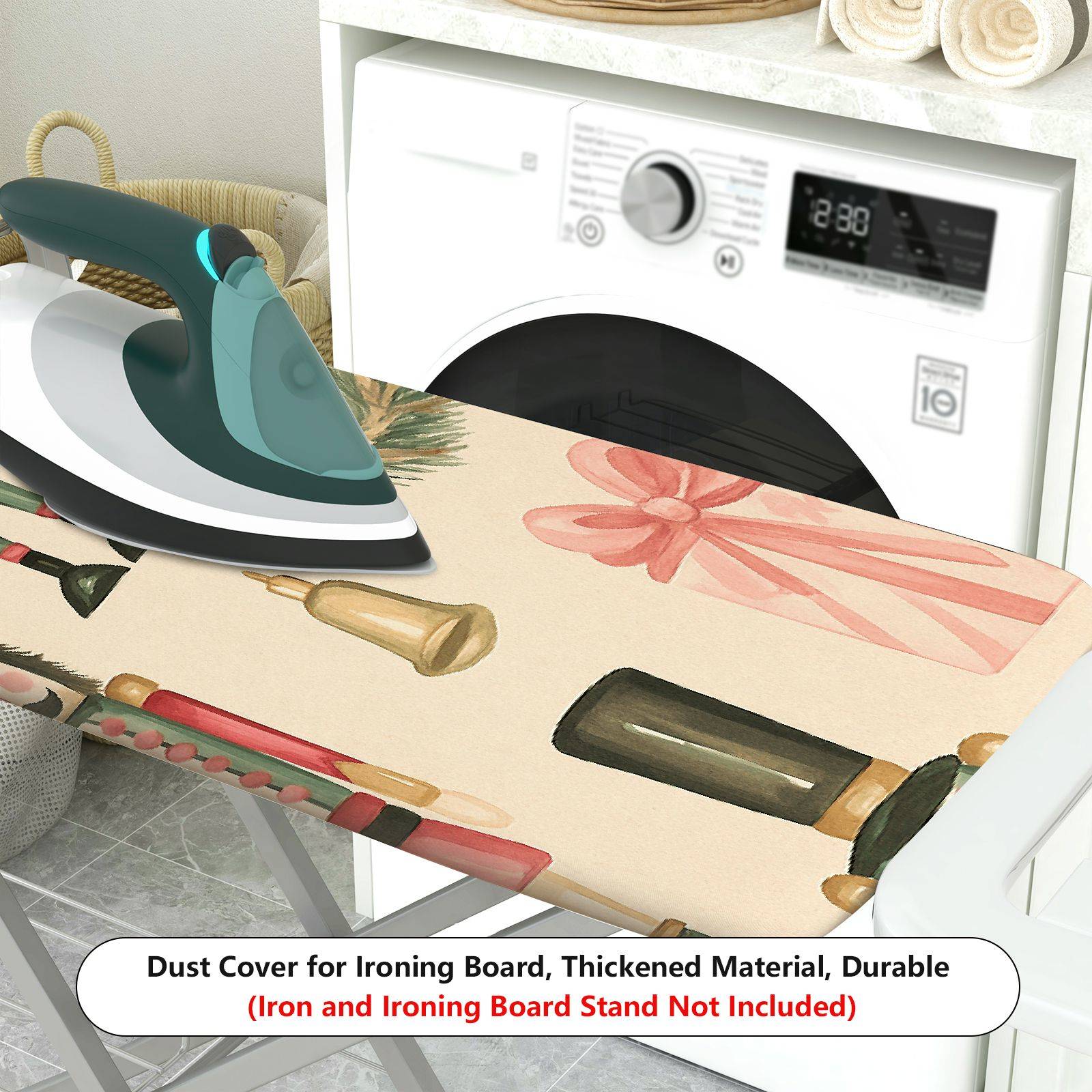 1-Piece Nutcracker Festive Christmas  Ironing Board Cover, Universal Size, Without Board