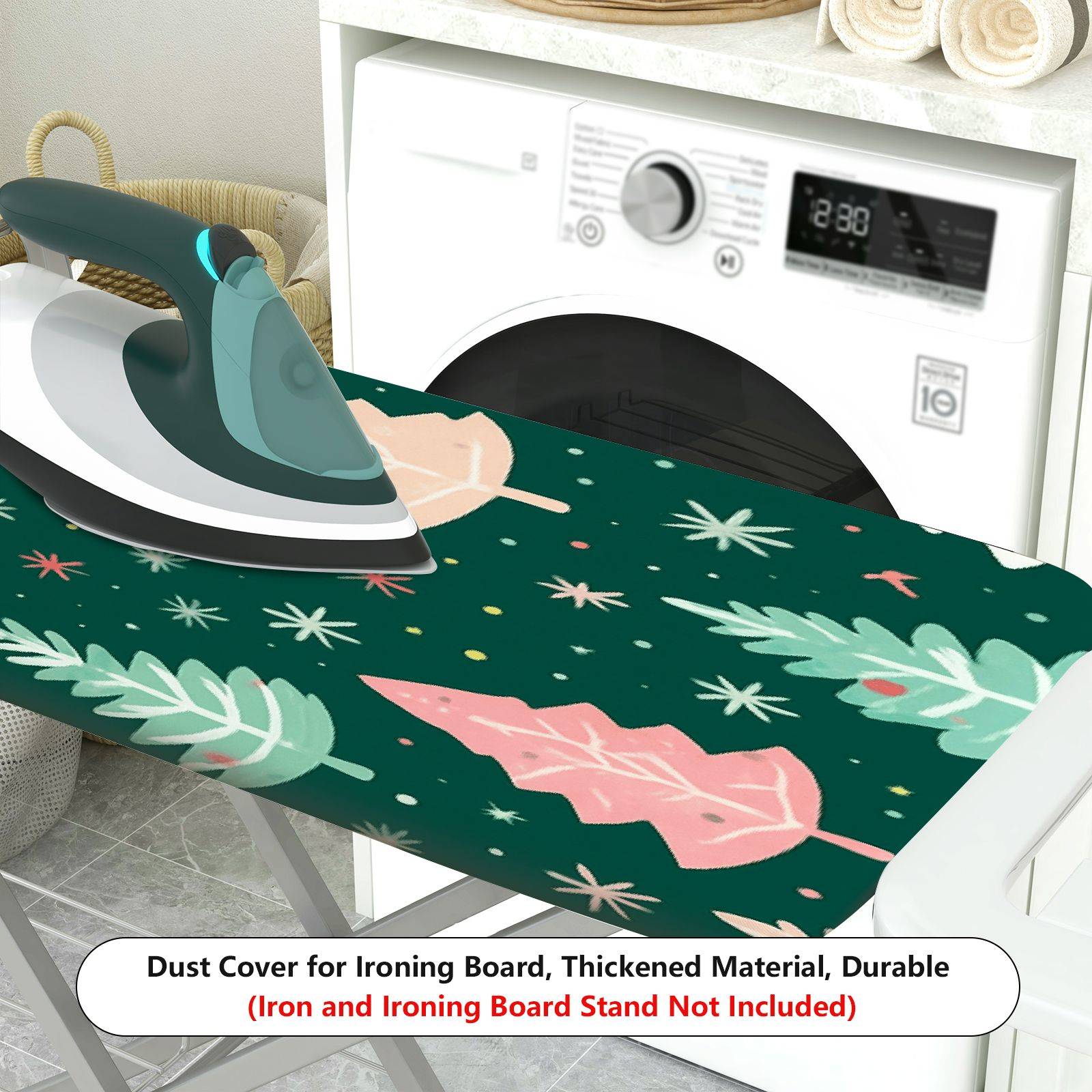 1-Piece Christmas Tree Snowflake Stars  Ironing Board Cover, Universal Size, Without Board
