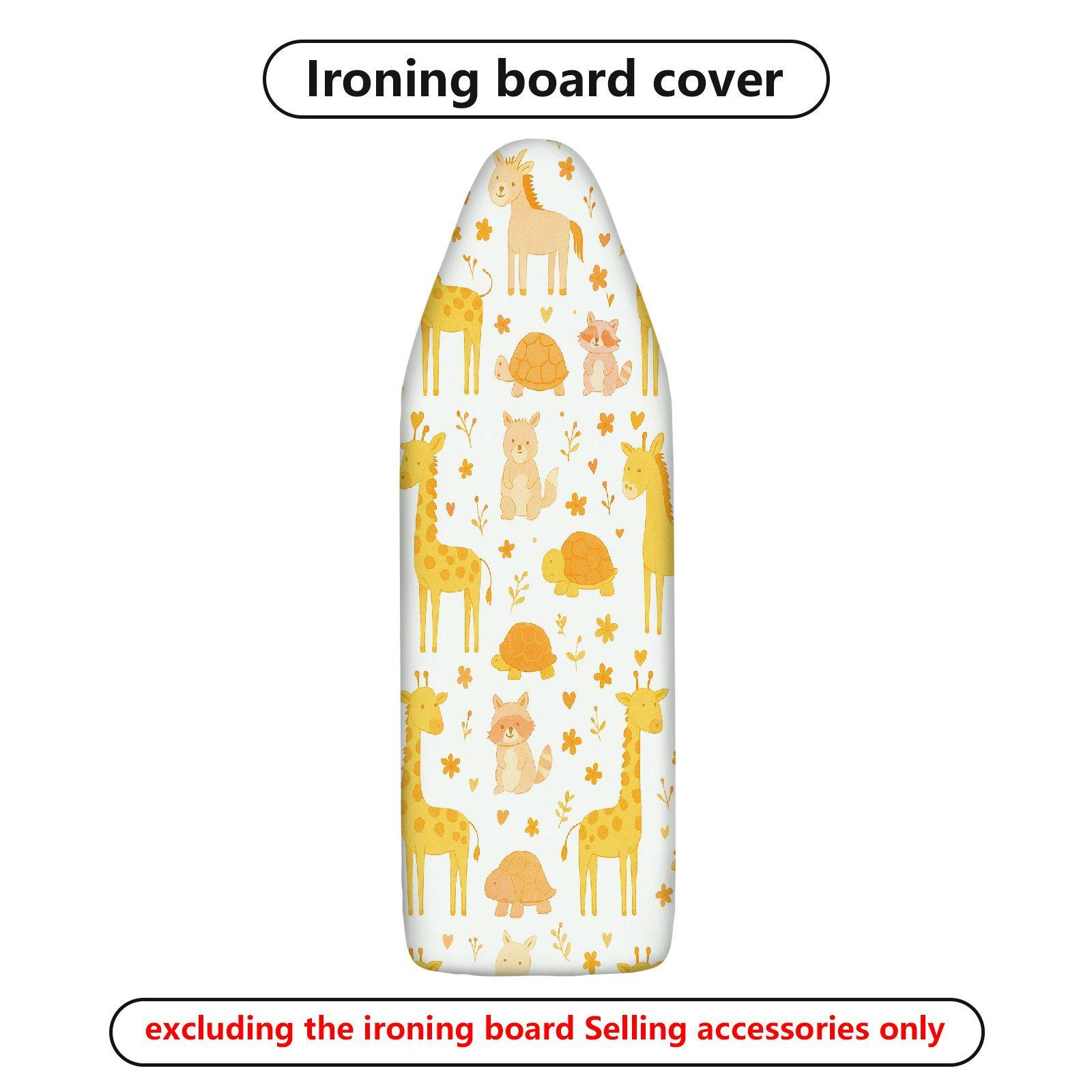 1-Piece Cute Animal Pattern Floral  Ironing Board Cover, Universal Size, Without Board