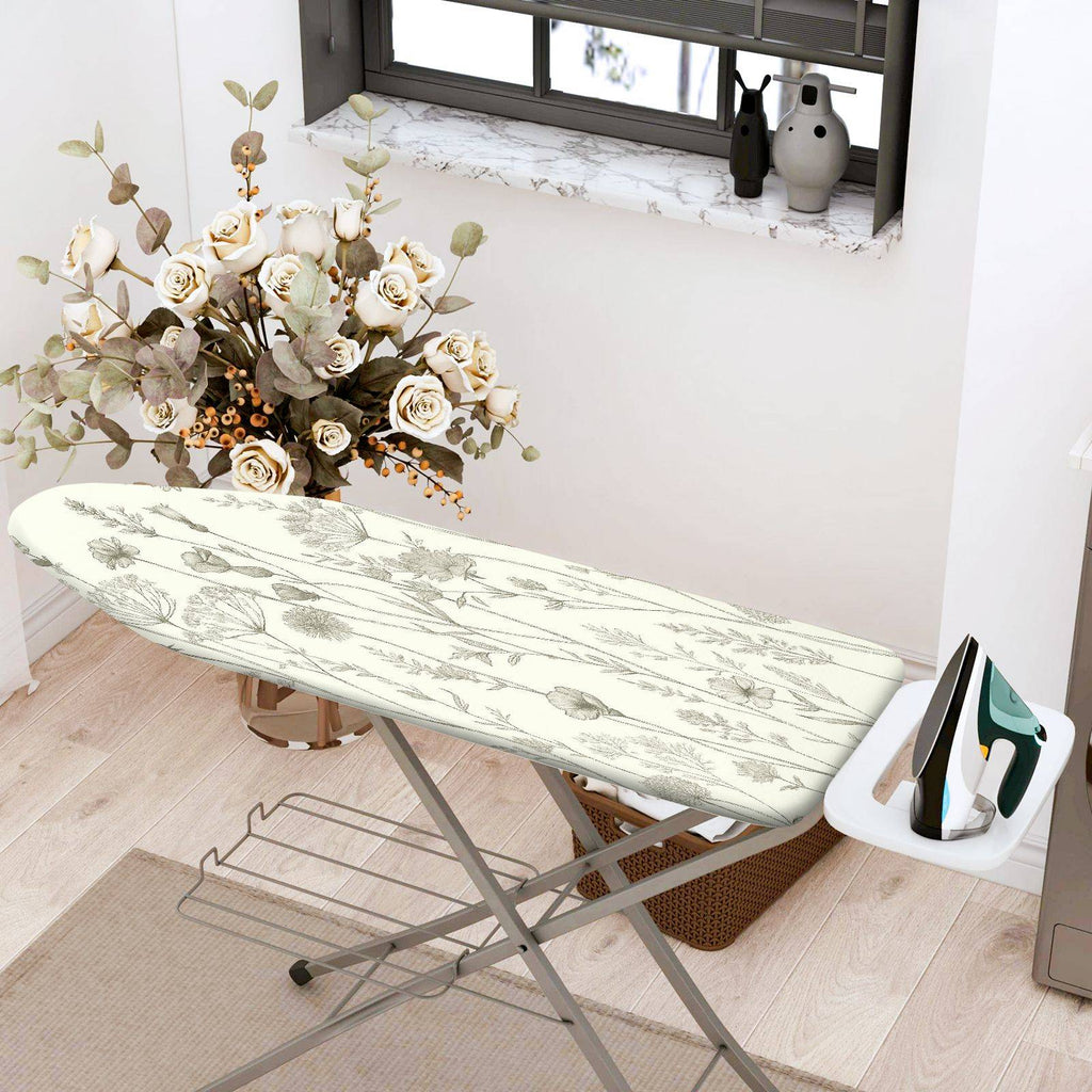 1-Piece Floral Elegant Pattern Beige  Ironing Board Cover, Universal Size, Without Board