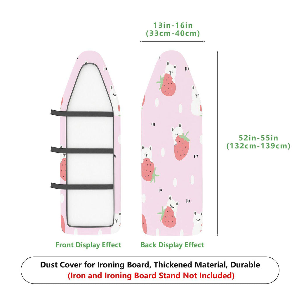 1-Piece Pink Strawberry Bear  Ironing Board Cover, Universal Size, Without Board