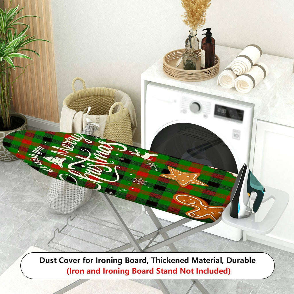 1-Piece Christmas Red Green Plaid  Ironing Board Cover, Universal Size, Without Board