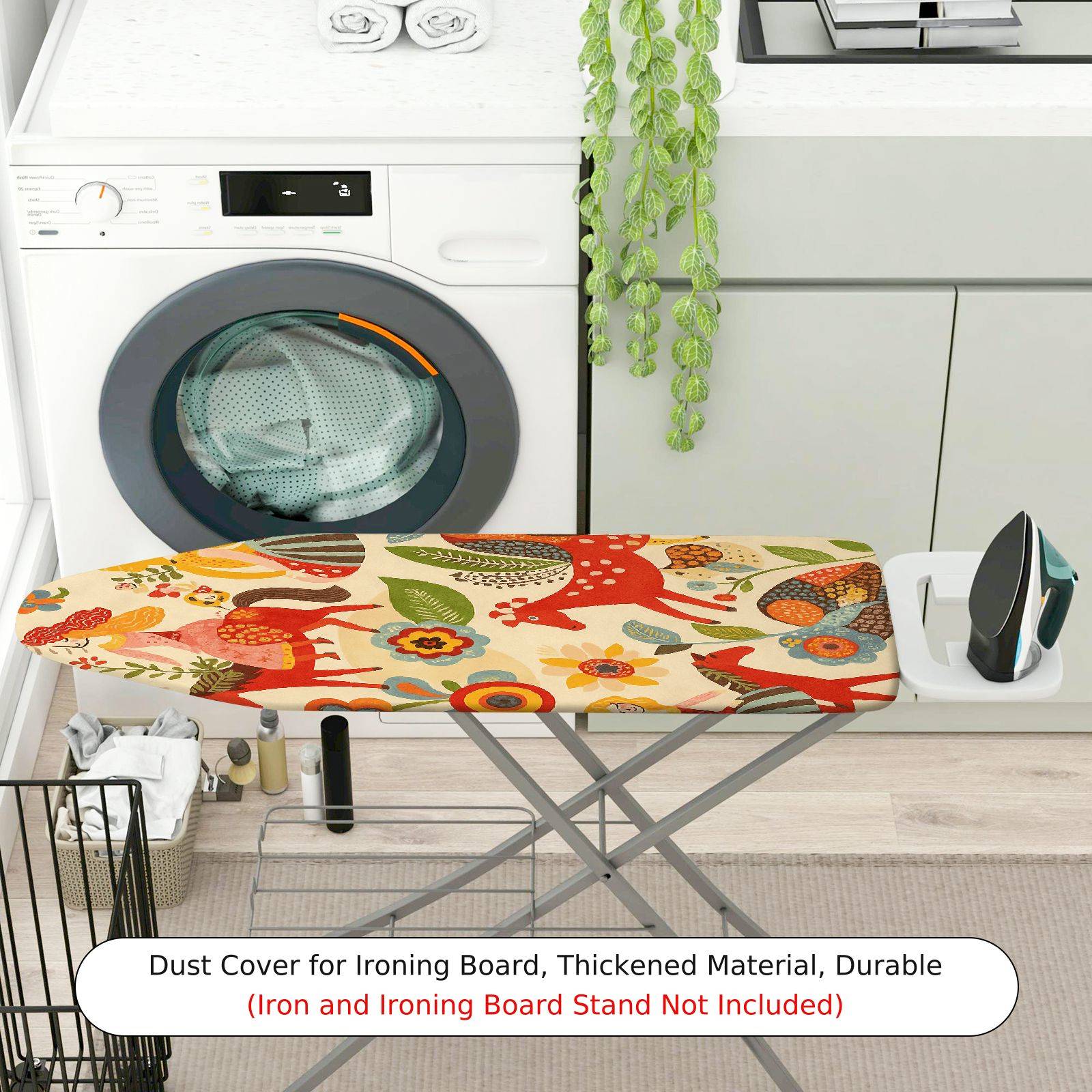 1-Piece Colorful Animal Floral Pattern  Ironing Board Cover, Universal Size, Without Board