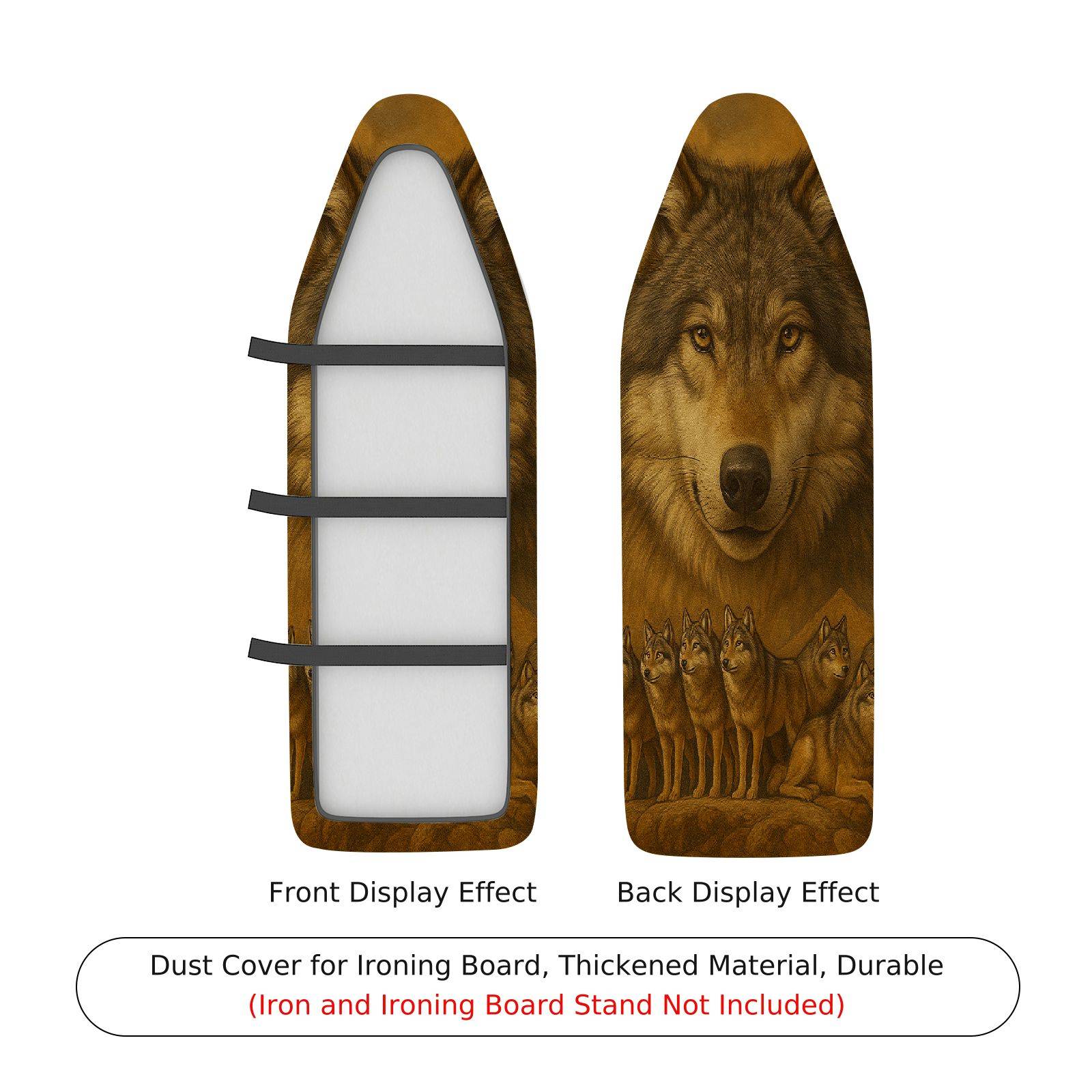 1-Piece Animal Wolf Pack Brown  Ironing Board Cover, Universal Size, Without Board