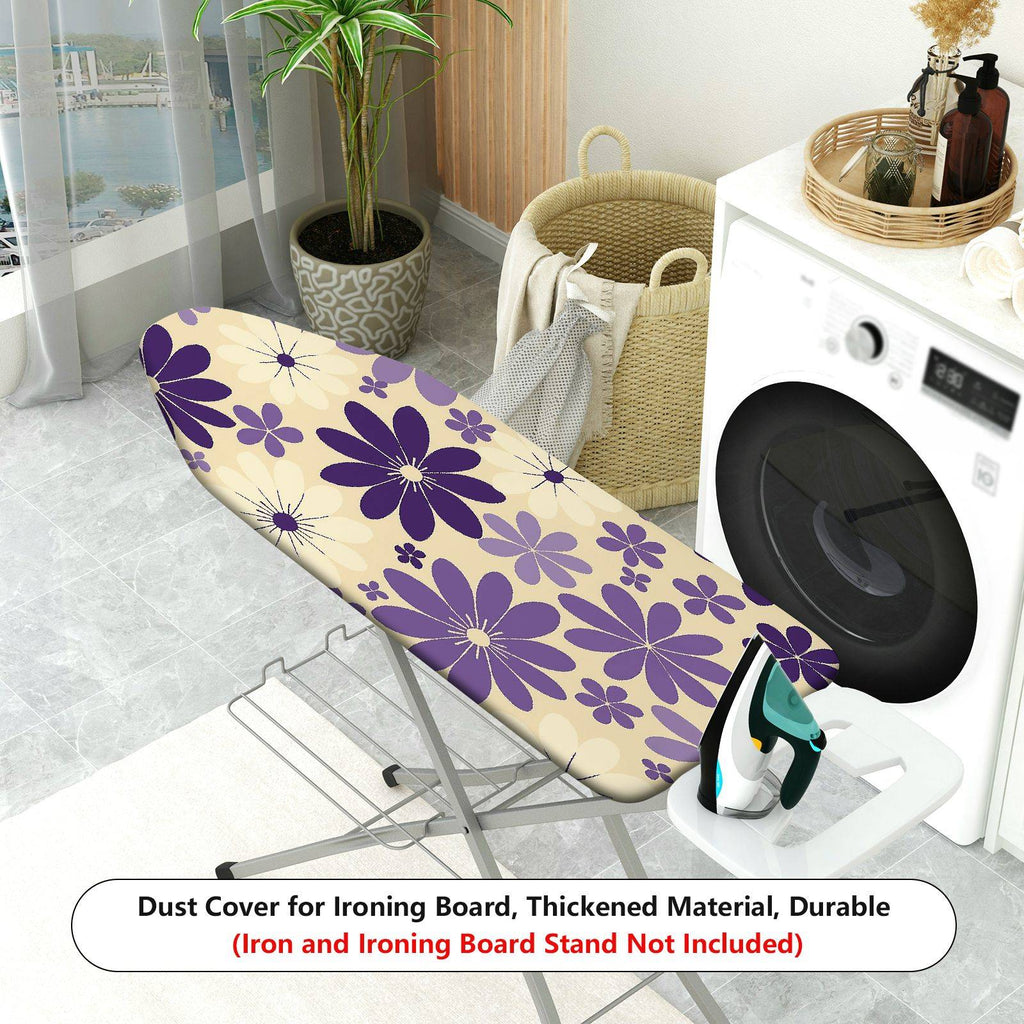 1-Piece Floral Purple Beige Flower  Ironing Board Cover, Universal Size, Without Board