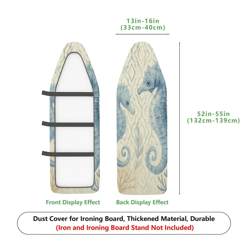 1-Piece Seahorse Ocean Blue  Ironing Board Cover, Universal Size, Without Board