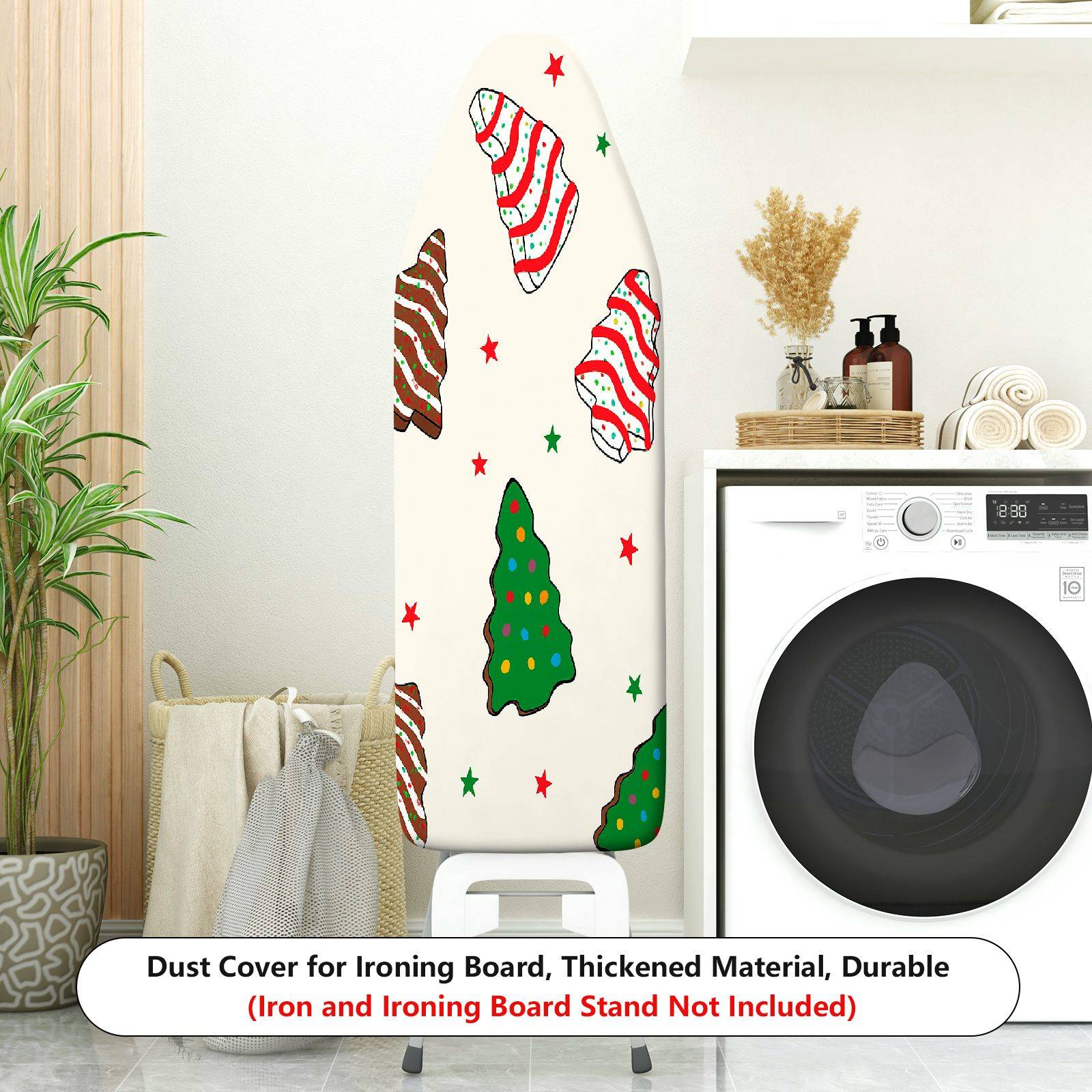 1-Piece Christmas Tree Bell Star  Ironing Board Cover, Universal Size, Without Board