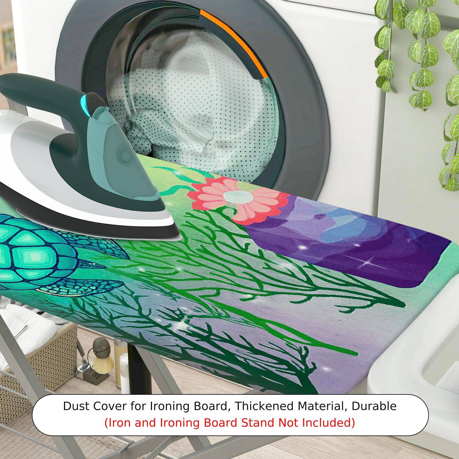 1-Piece Sea Turtle Ocean Aquatic Life  Ironing Board Cover, Universal Size, Without Board