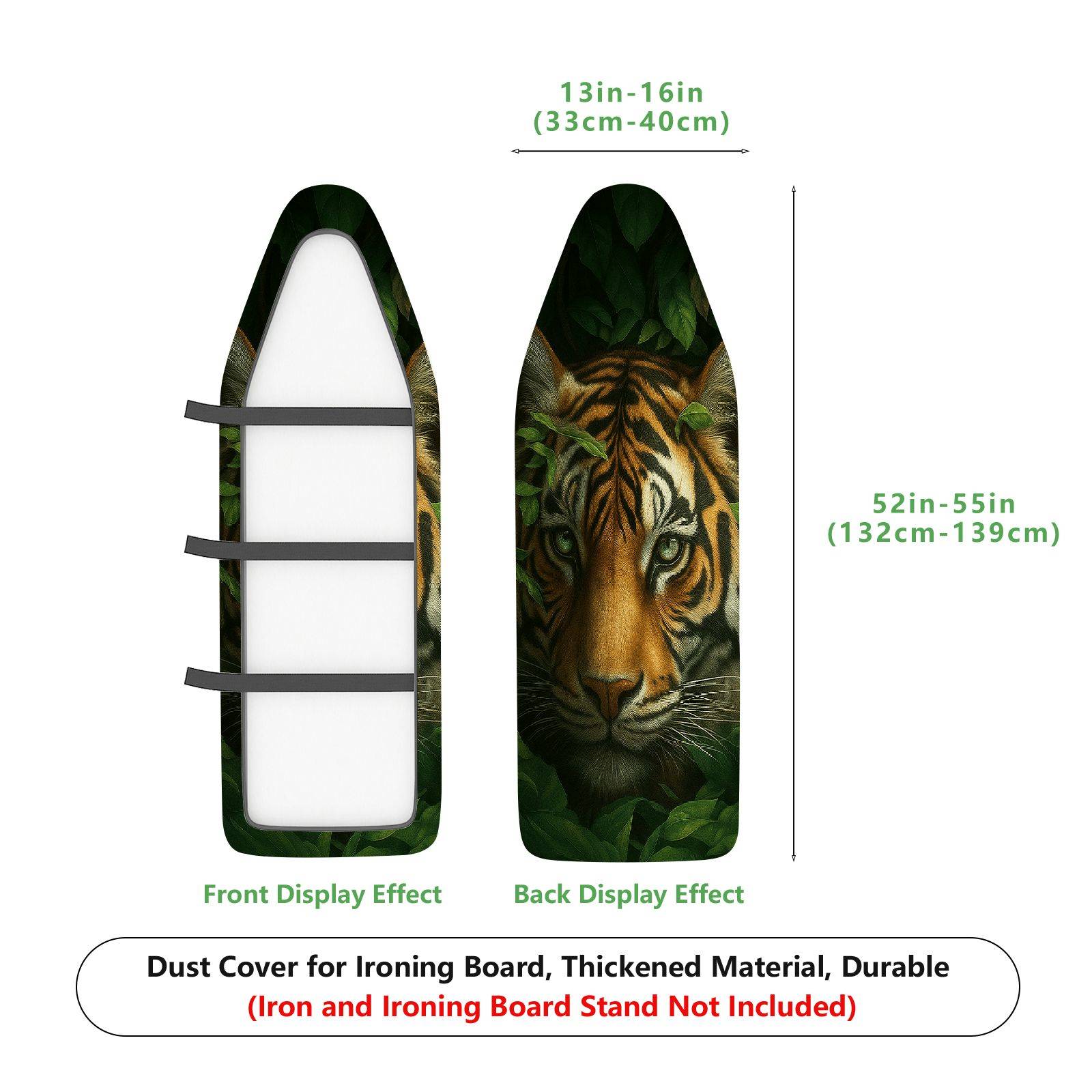 1-Piece Jungle Tiger Animal Artwork  Ironing Board Cover, Universal Size, Without Board