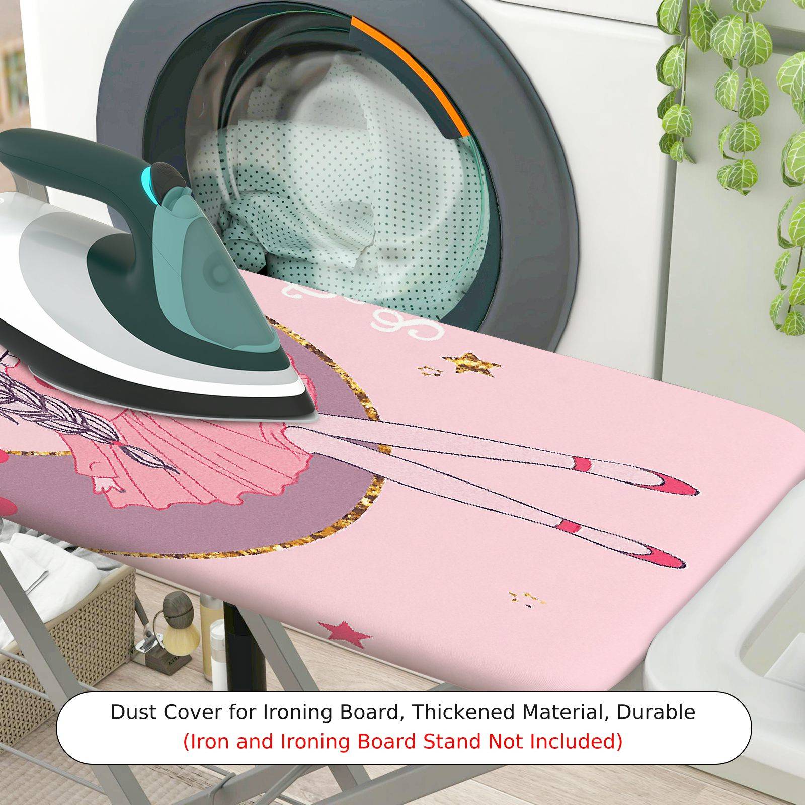 1-Piece Pink  Ironing Board Cover, Universal Size, Without Board
