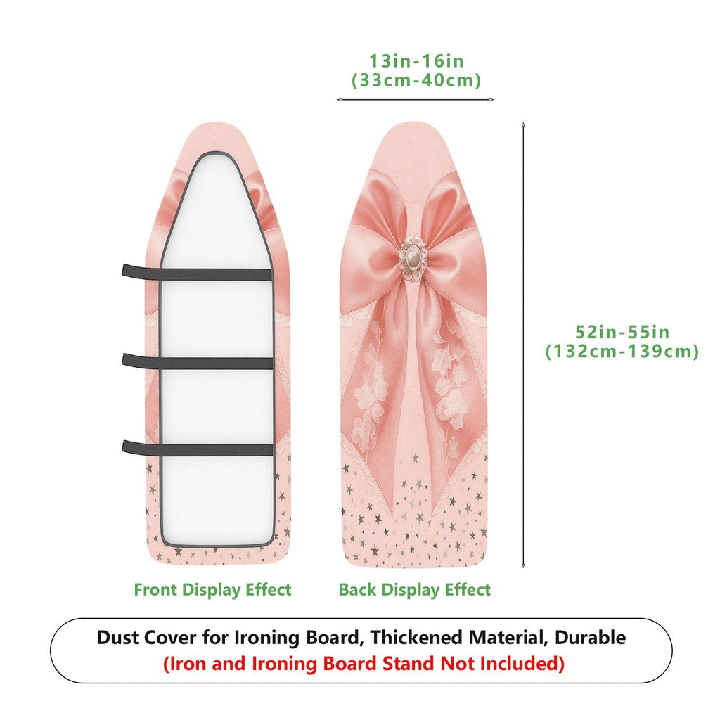 1-Piece Pink Bow Floral Star  Ironing Board Cover, Universal Size, Without Board