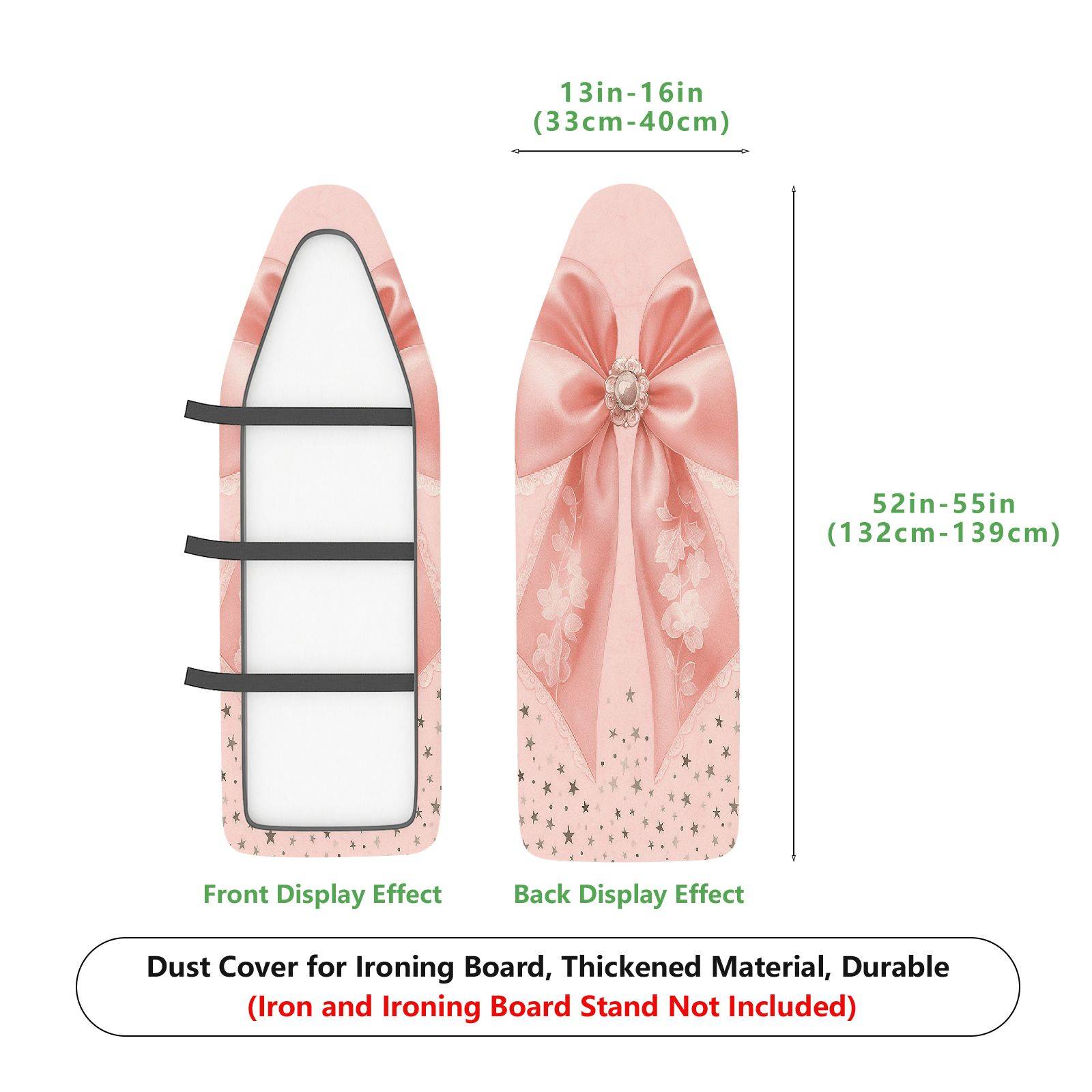 1-Piece Pink Bow Floral Star  Ironing Board Cover, Universal Size, Without Board