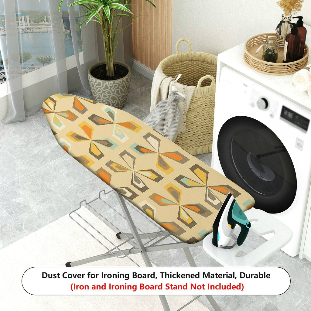 1-Piece Geometric Pattern Yellow Printed Retro  Ironing Board Cover, Universal Size, Without Board