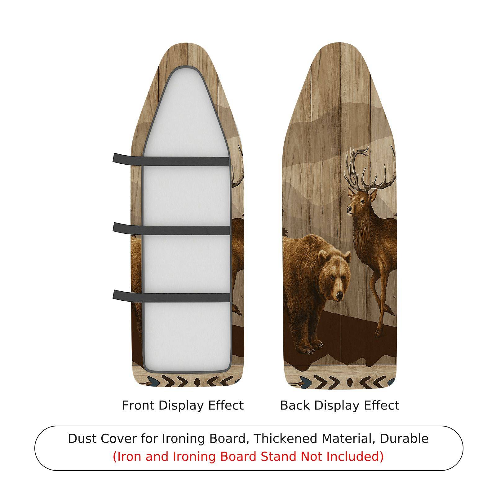 1-Piece Nature Animal Bear Deer  Ironing Board Cover, Universal Size, Without Board
