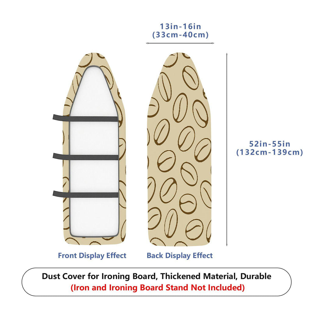 1-Piece Coffee Bean Pattern Beige  Ironing Board Cover, Universal Size, Without Board