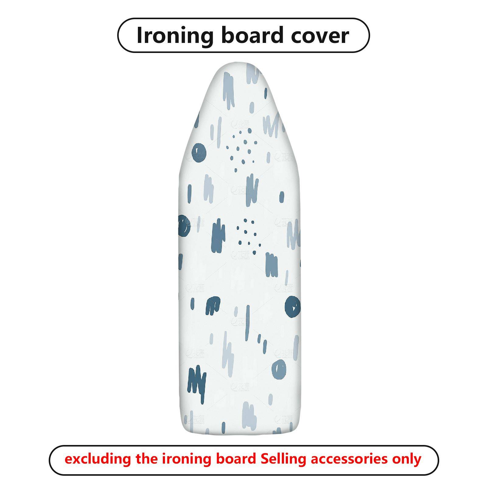 1-Piece Abstract Art Pattern White Blue Splash  Ironing Board Cover, Universal Size, Without Board