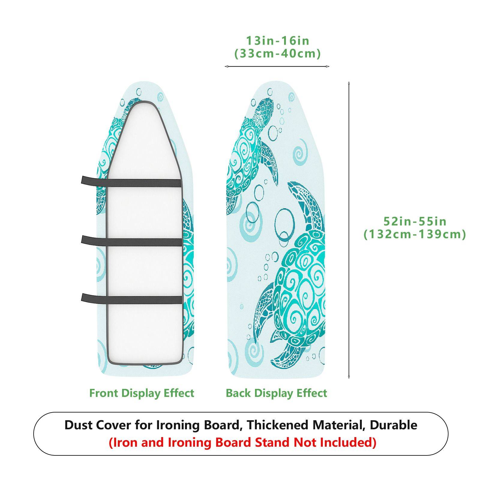 1-Piece Turtle Ocean Spiral  Ironing Board Cover, Universal Size, Without Board
