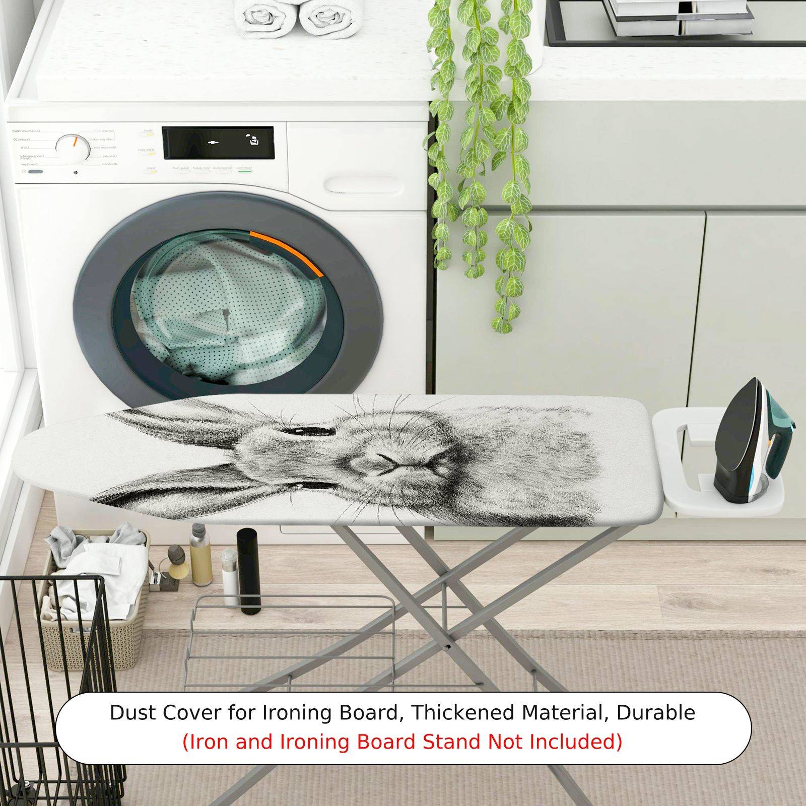 1-Piece Rabbit Sketch Animal  Ironing Board Cover, Universal Size, Without Board