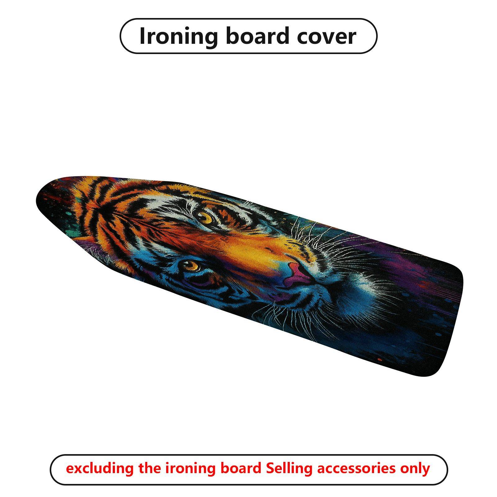 1-Piece Tiger Art Colorful Animal  Ironing Board Cover, Universal Size, Without Board