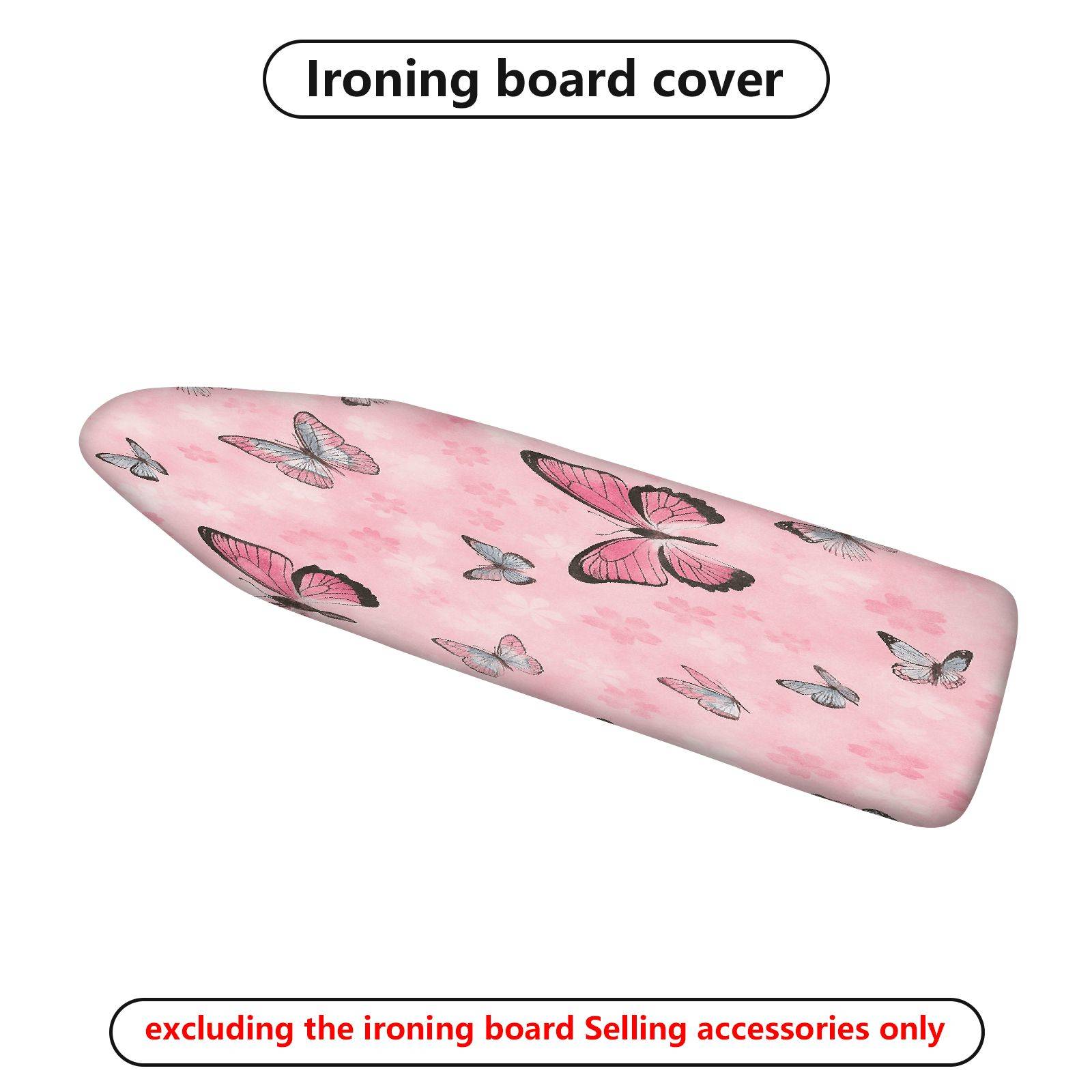 1-Piece Pink Butterfly Floral  Ironing Board Cover, Universal Size, Without Board
