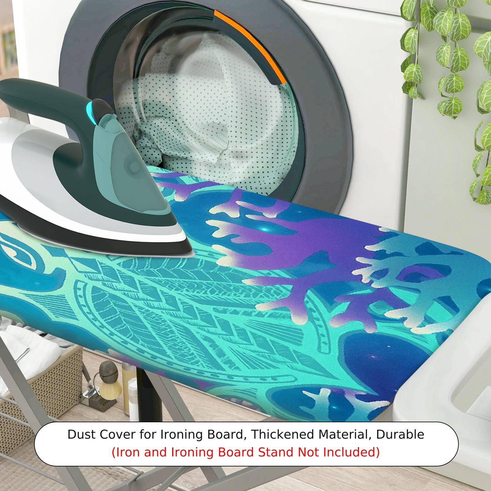 1-Piece Glow in the Dark Ocean Turtle  Ironing Board Cover, Universal Size, Without Board