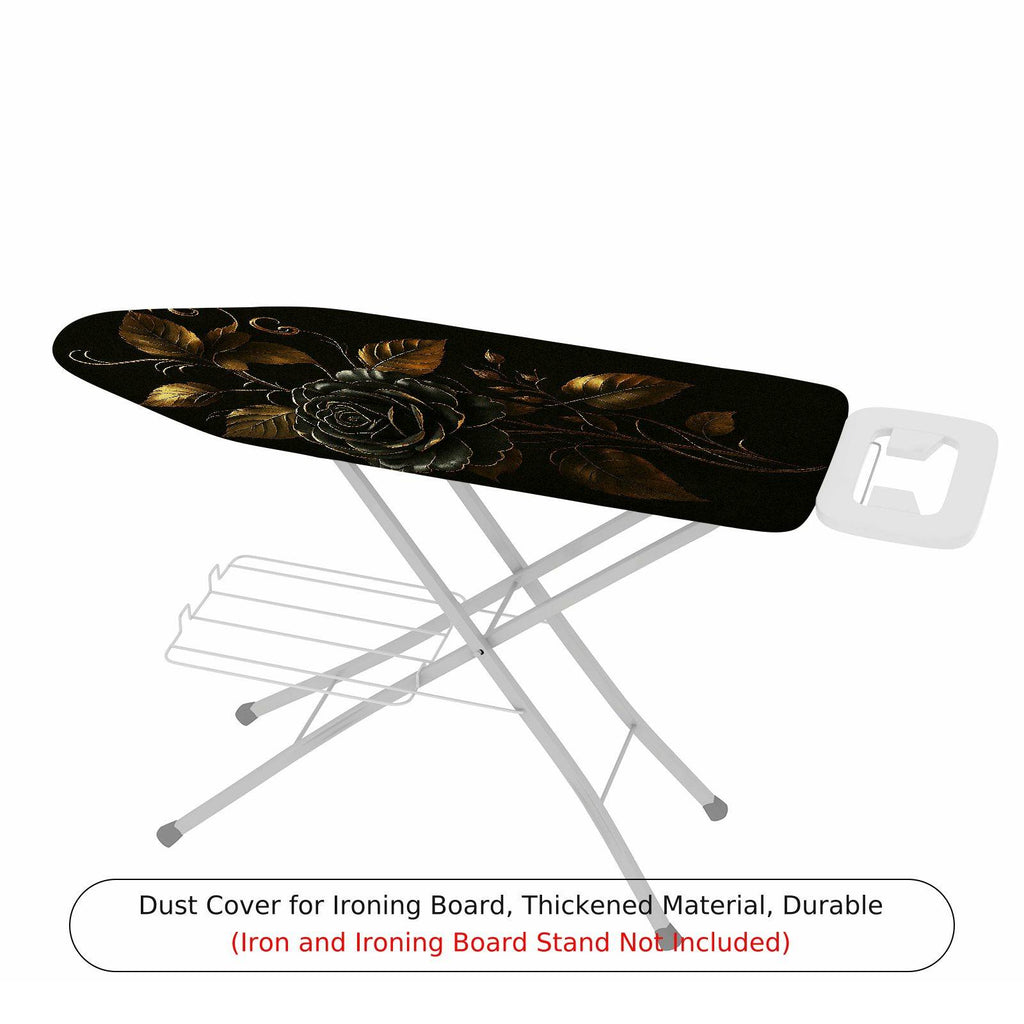 1-Piece Floral Elegant Black  Ironing Board Cover, Universal Size, Without Board